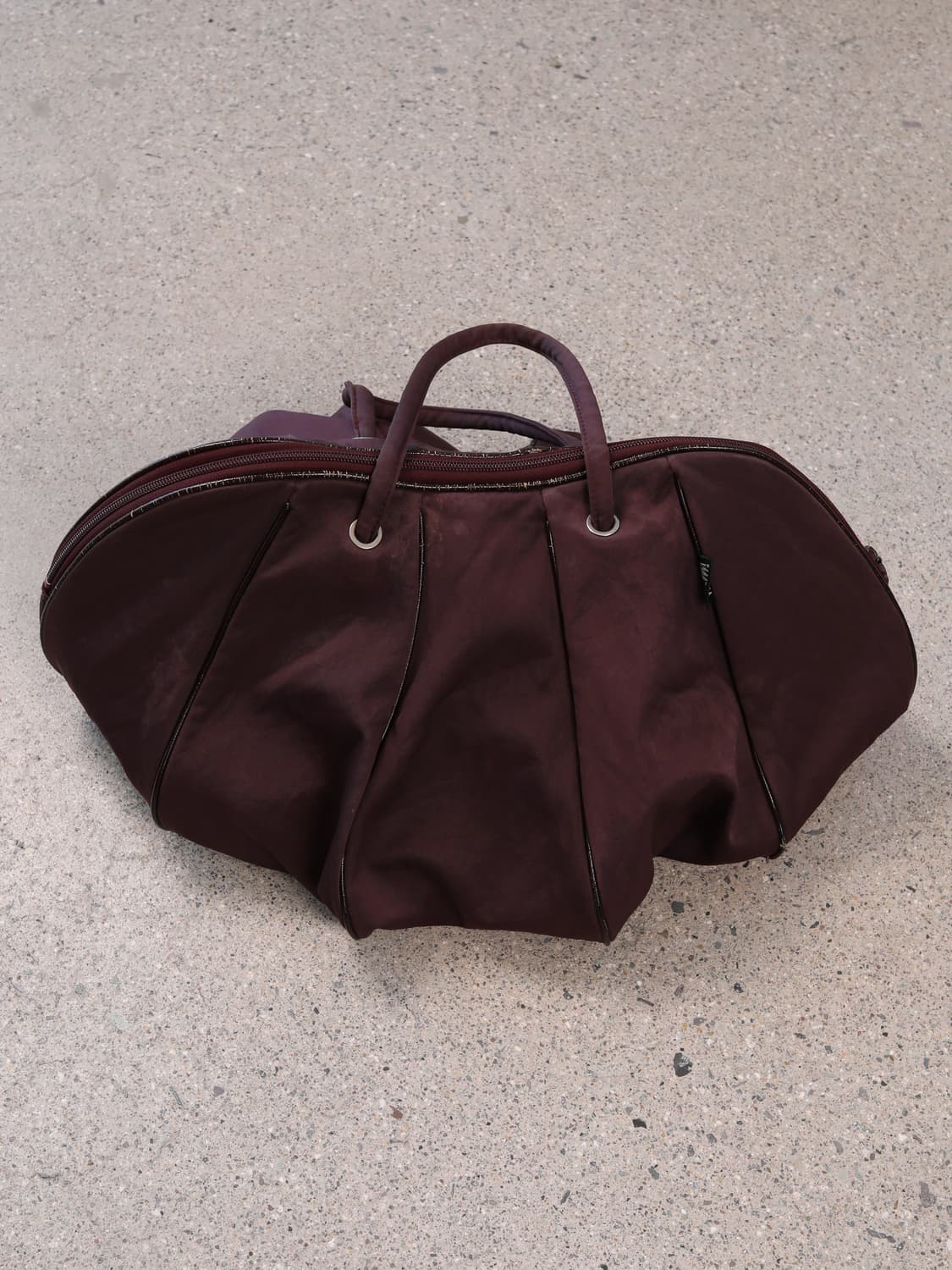 90s im product Pleated Nylon Boston Bag 상품이미지3