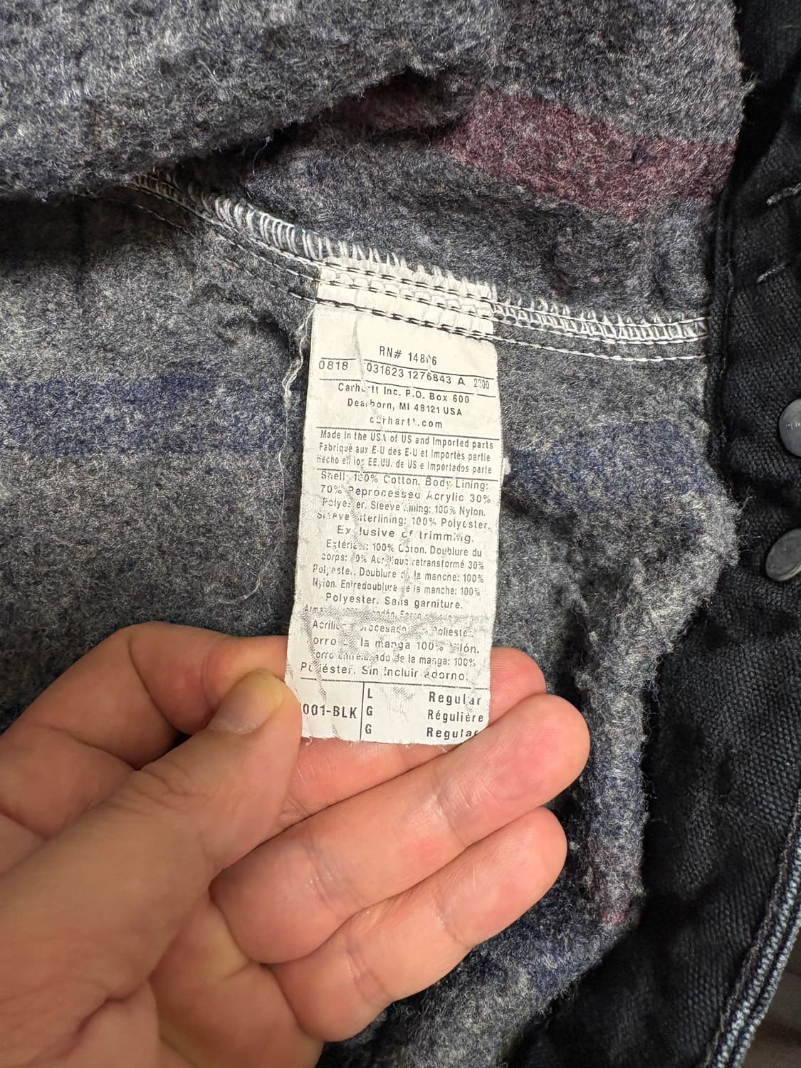 Carhartt J001 디트로이트 자켓 (J001-BLK) 상품이미지8