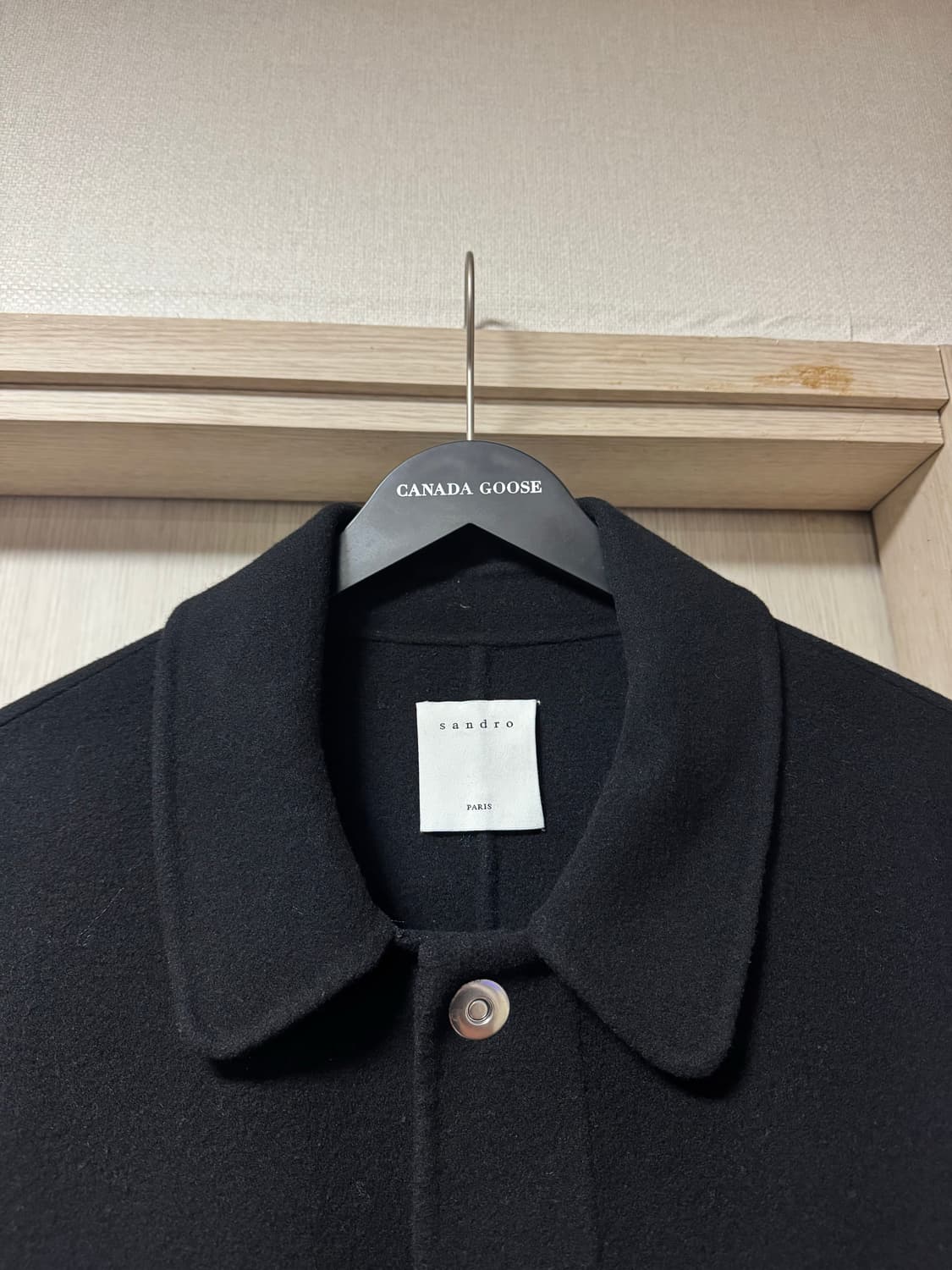 산드로 남성 벨티드 발마칸 코트 블랙  상품이미지4