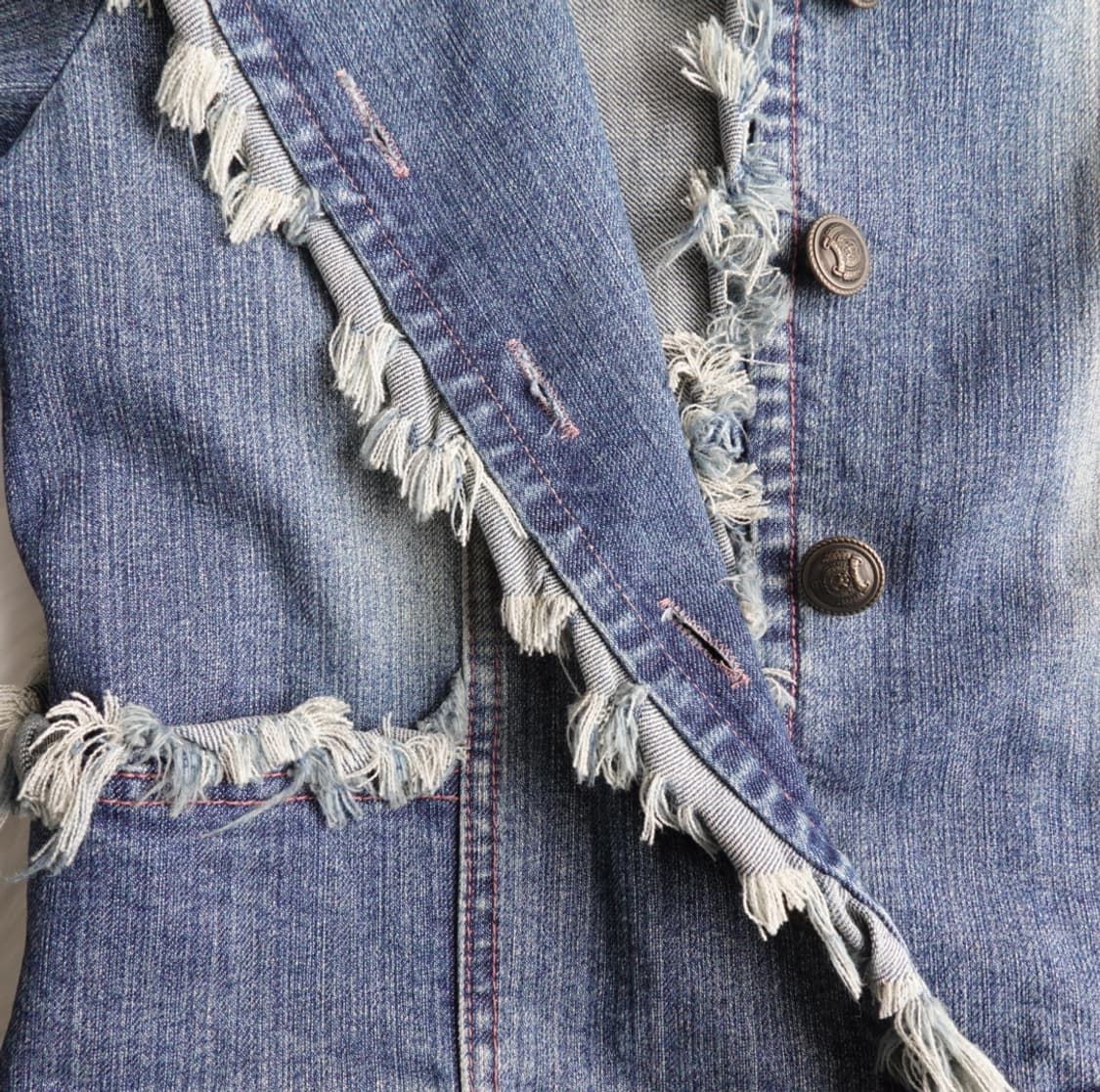 빈티지 프린지 디테일 크롭 데님 자켓 1917 상품이미지6