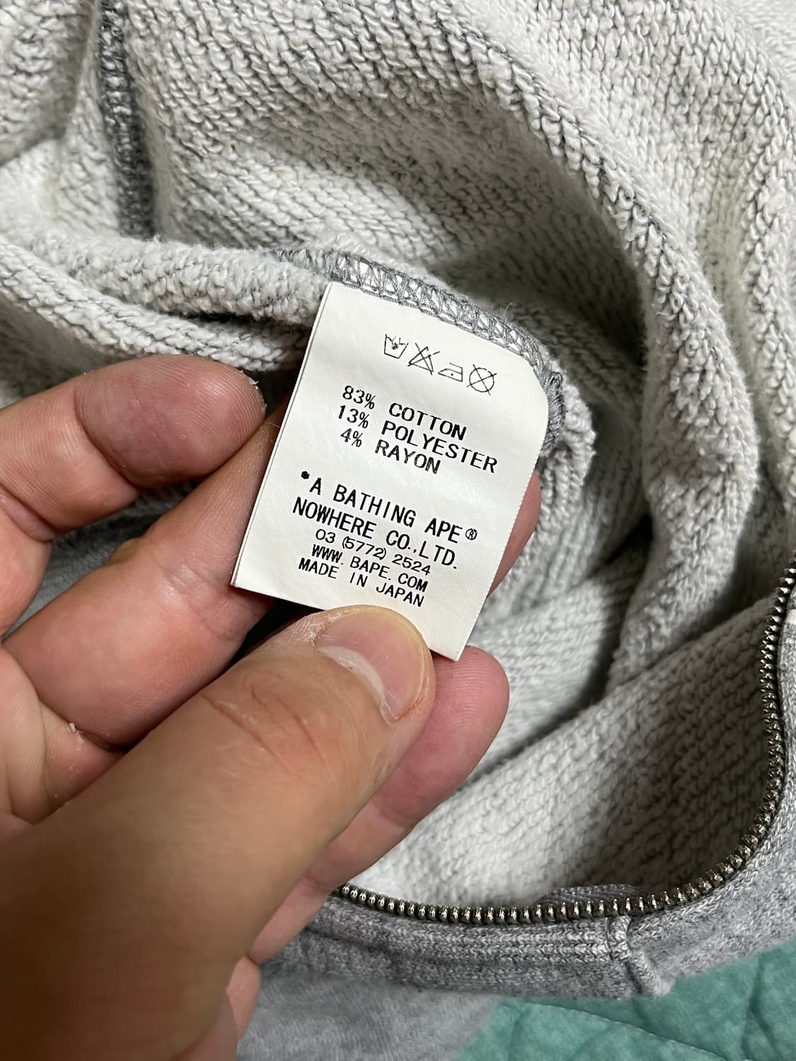 BAPE 베이프 베이비 마일로 후드집업 그레이 M 상품이미지9