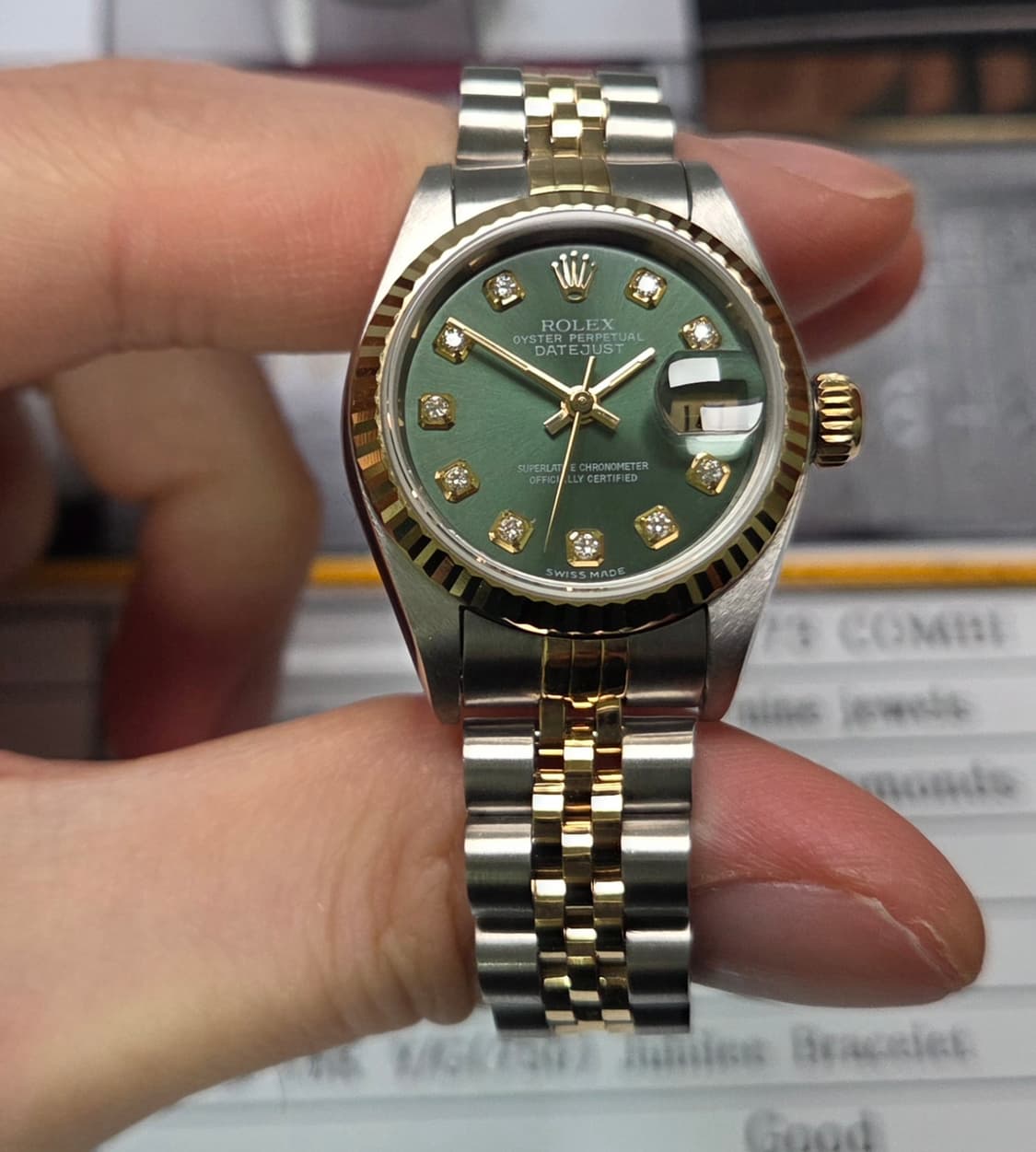 롤렉스 데이저스트 69173 18k콤비 올리브그린 10P다이아 쥬빌리줄  상품이미지2