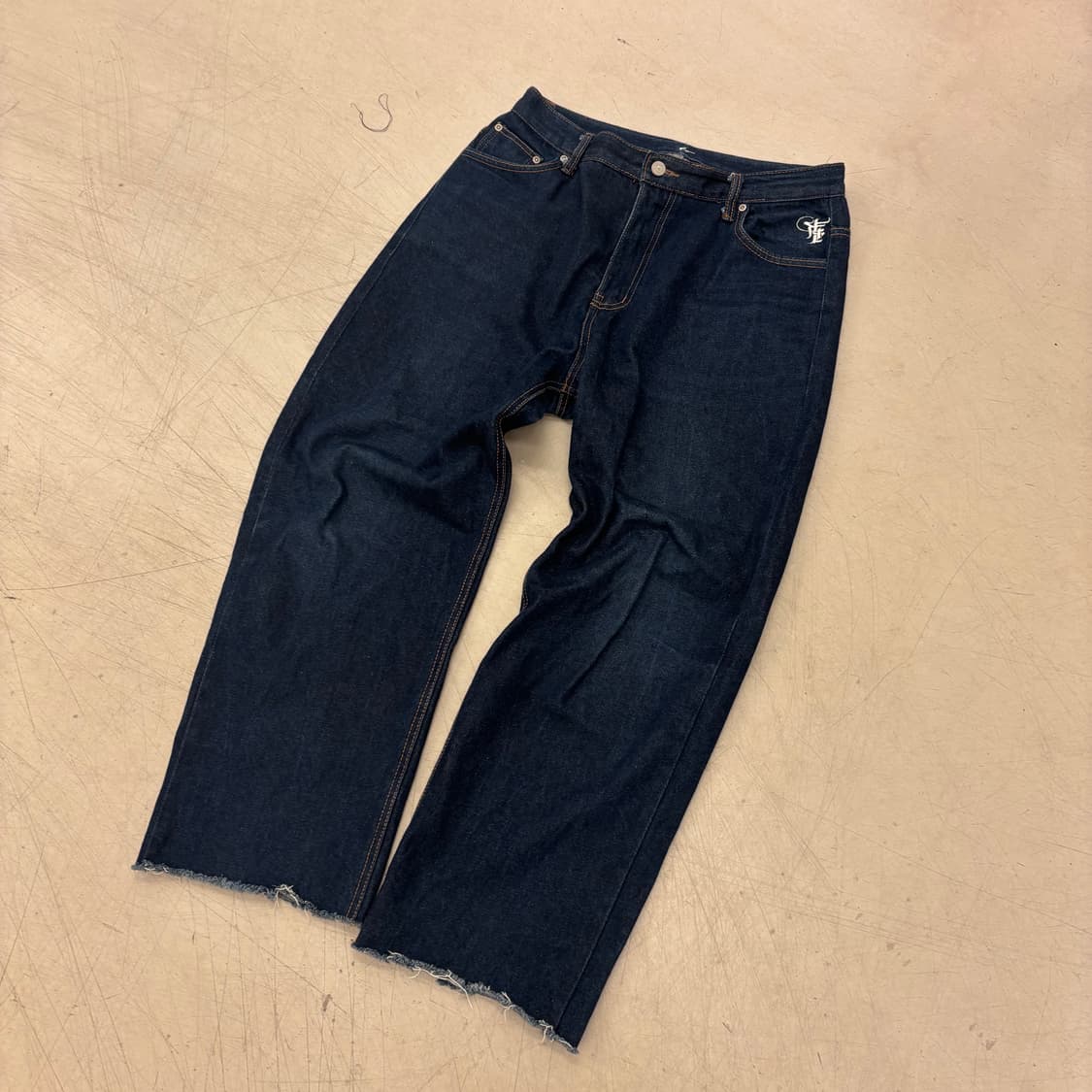 Twn 커팅 와이드 데님 팬츠 상품이미지1