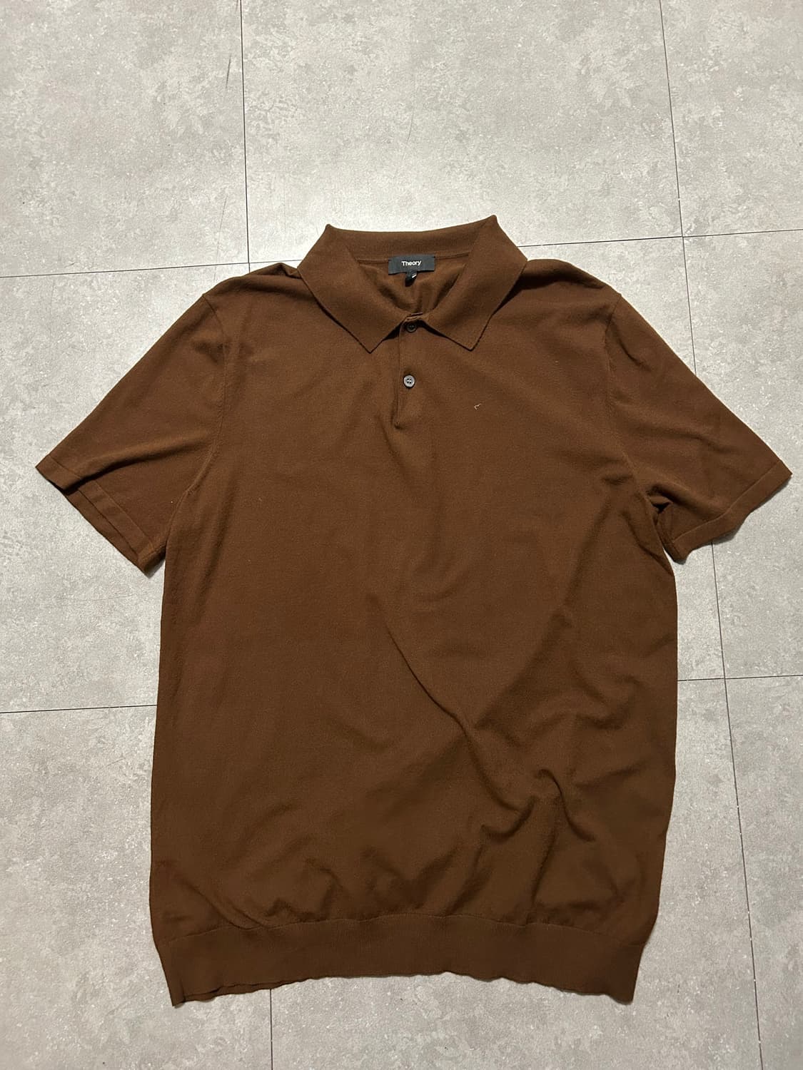 띠어리 다크브라운  비스코스 pk 니트 코튼 셔츠  100size   상품이미지1