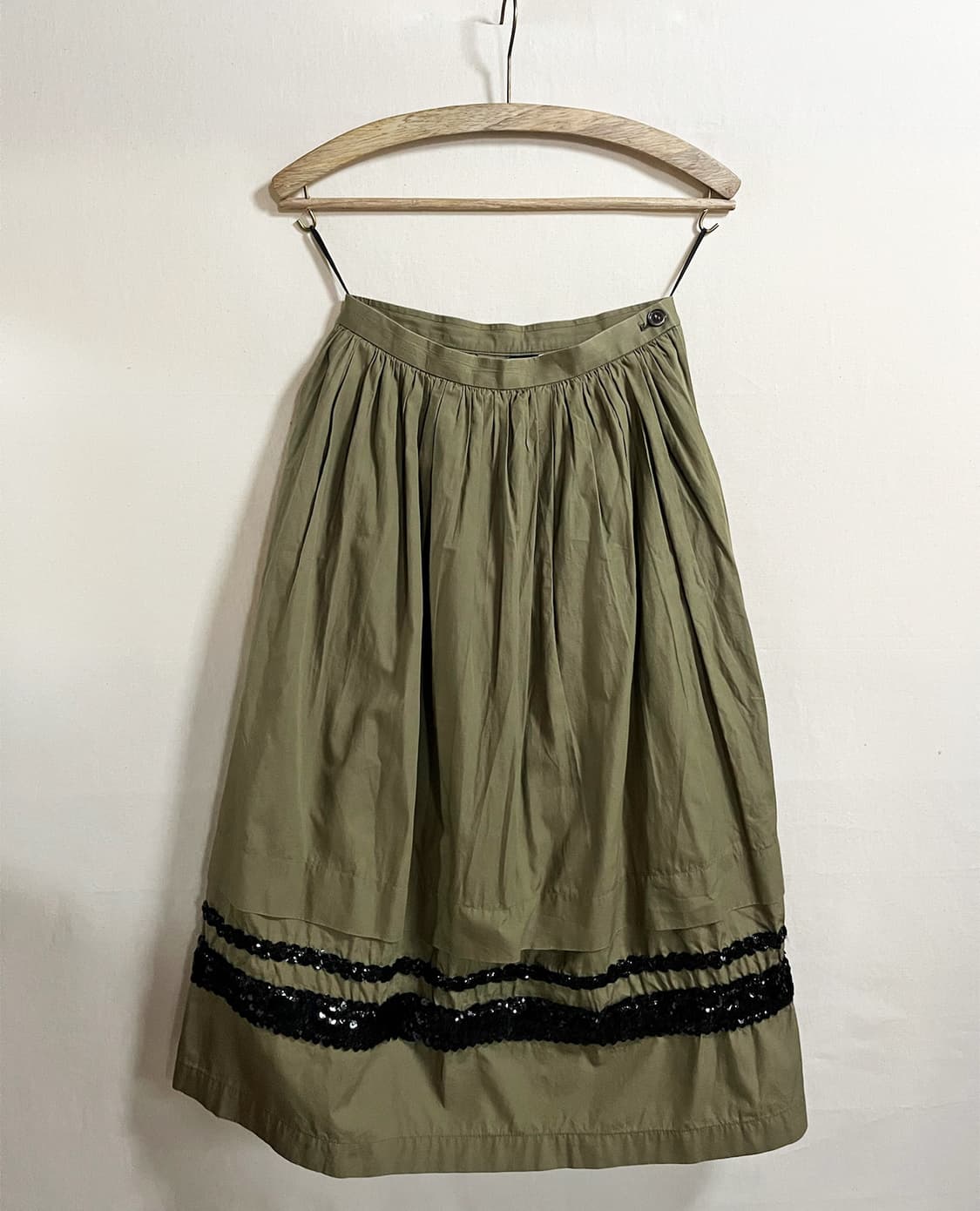 COMME DES GARCONS olive gathered skirt 상품이미지5