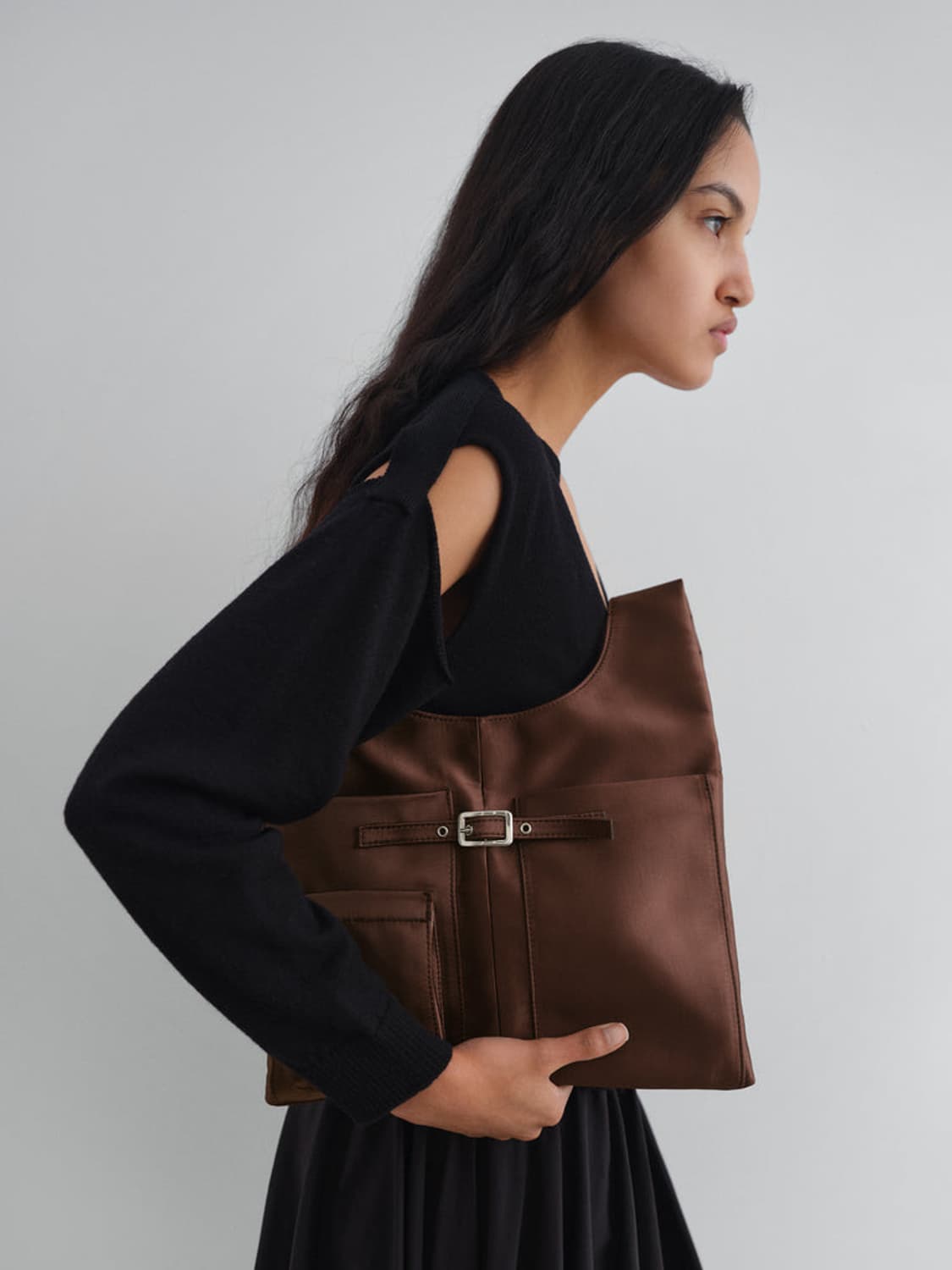 기마구아스 Blanca Bag/블랑카 백_새틴 브라운 상품이미지4