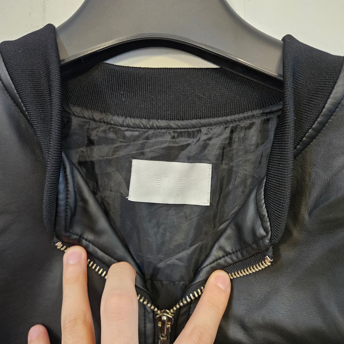 실측100(L)빈티지 오버핏 레자 가죽자켓 상품이미지4