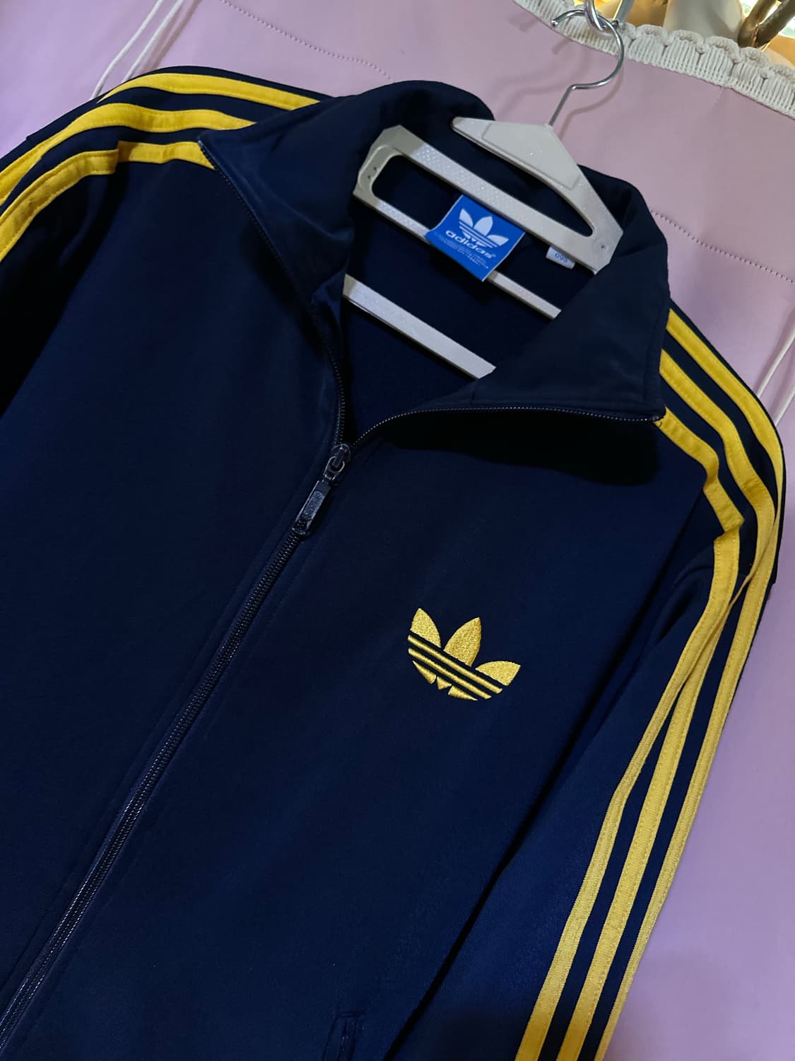 아디다스 져지 아디다스 파이어버드 트랙탑 불꽃죠지 아디다스 네이비 노랑 상품이미지2