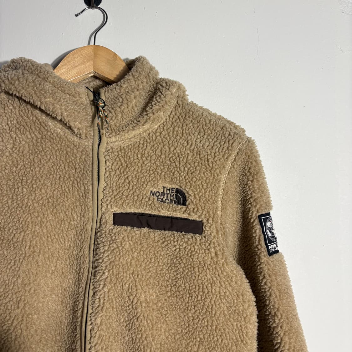 노스페이스 빈티지 베이지 보아 플리스 후드 집업 상품이미지2