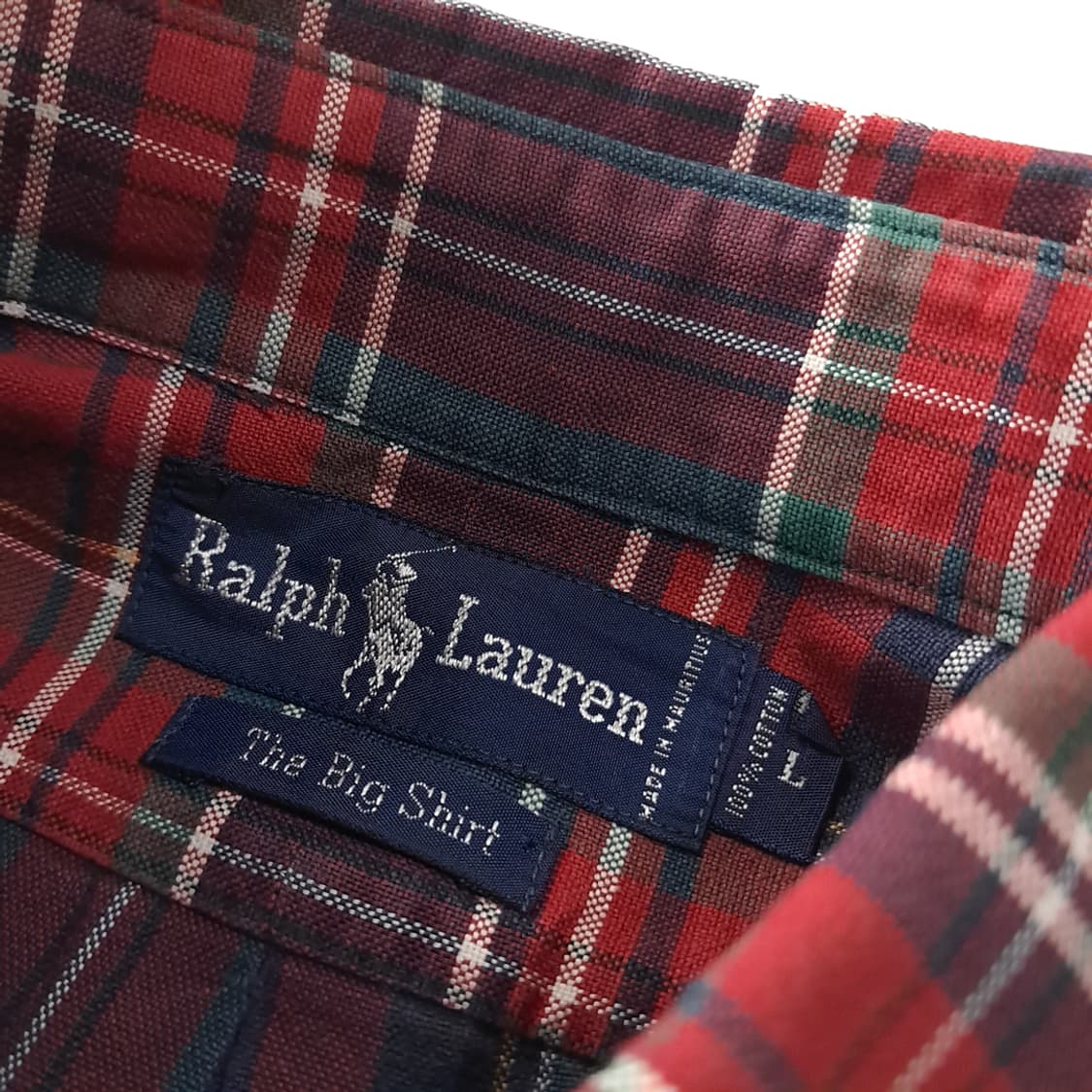 CK318 L 폴로 90s 빅셔츠 클래식 타탄체크 엠블럼 셔츠 남방 상품이미지3