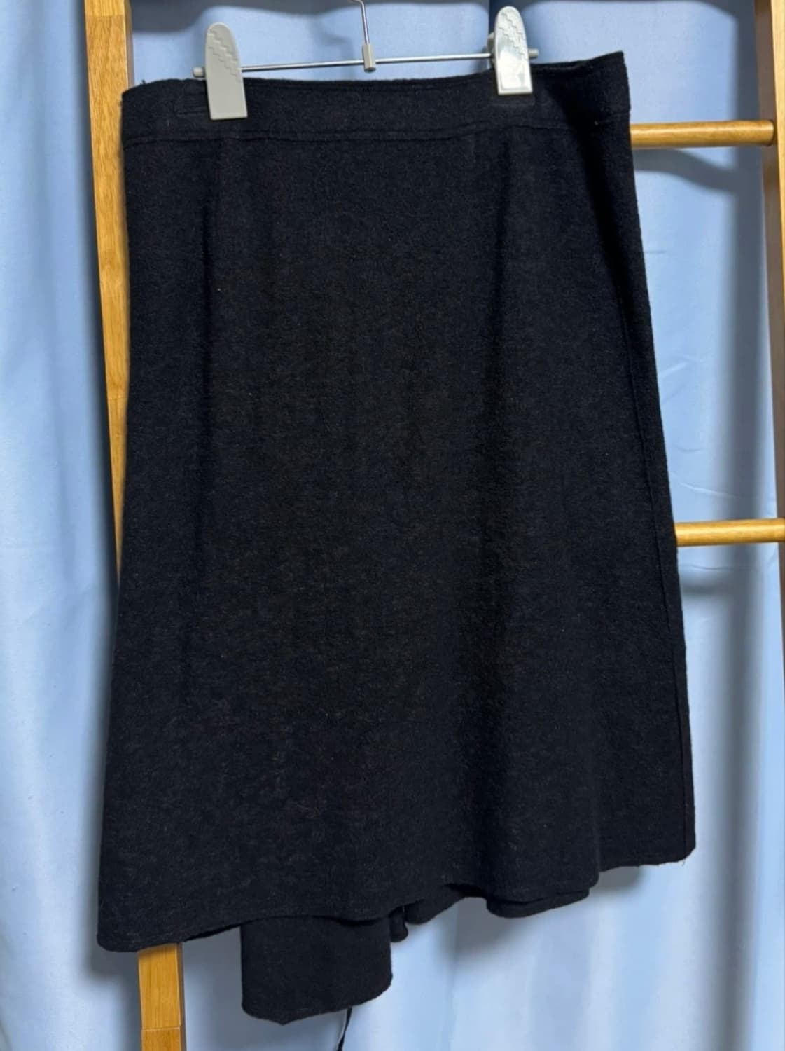 오즈세컨 블랙 레이스업 울스커트 레이어드 상품이미지3