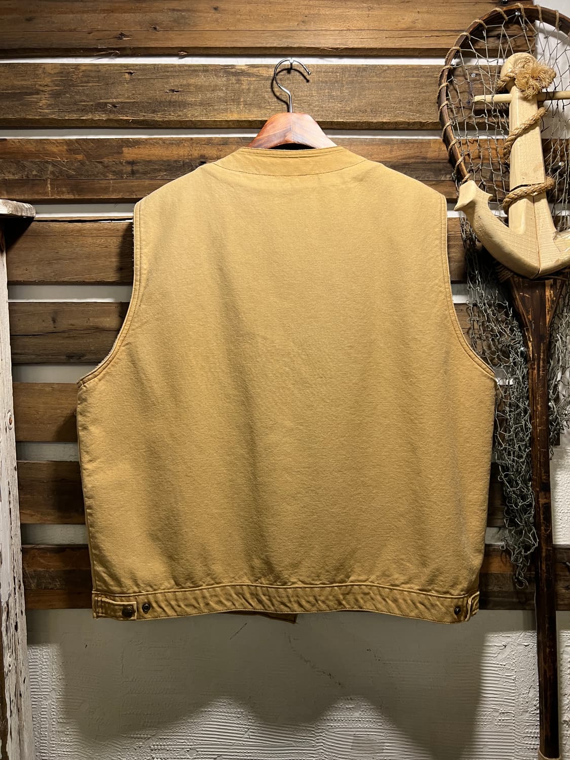 [XL]90's 엘엘빈 USA Made 쉐르파 라이닝 브라운 워크 베스트 상품이미지8