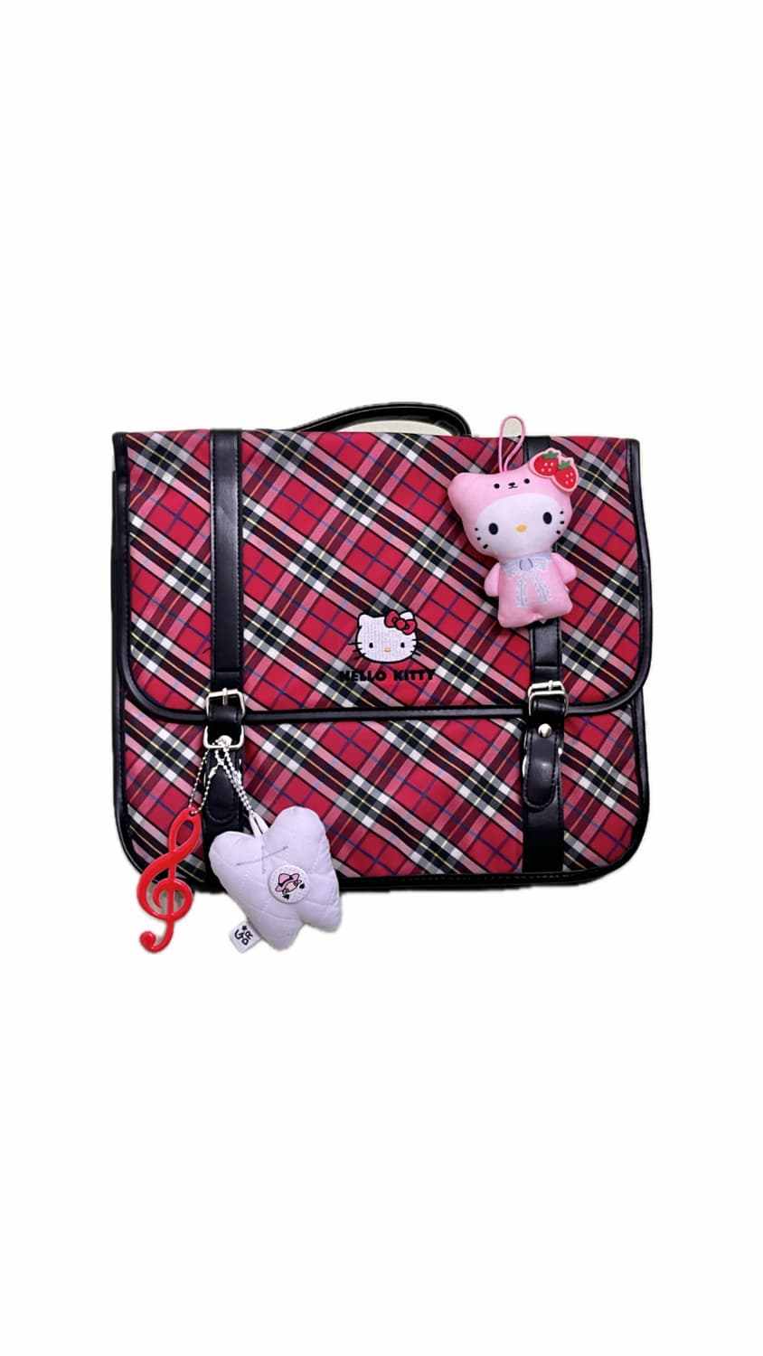 99 키티 체크 3way 가방 🍎 상품이미지1