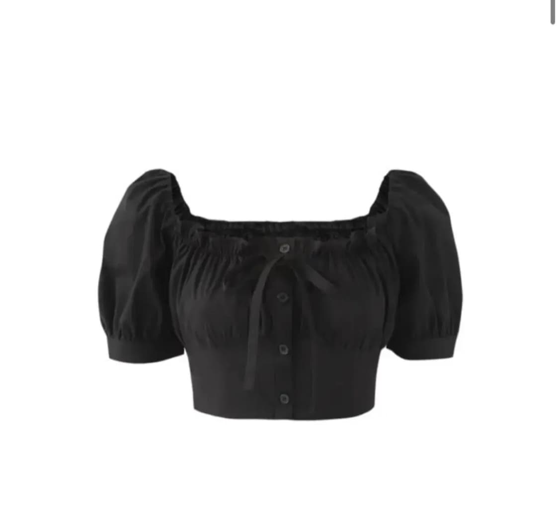 낫유어로즈 퍼프 크롭 블라우스 상품이미지2