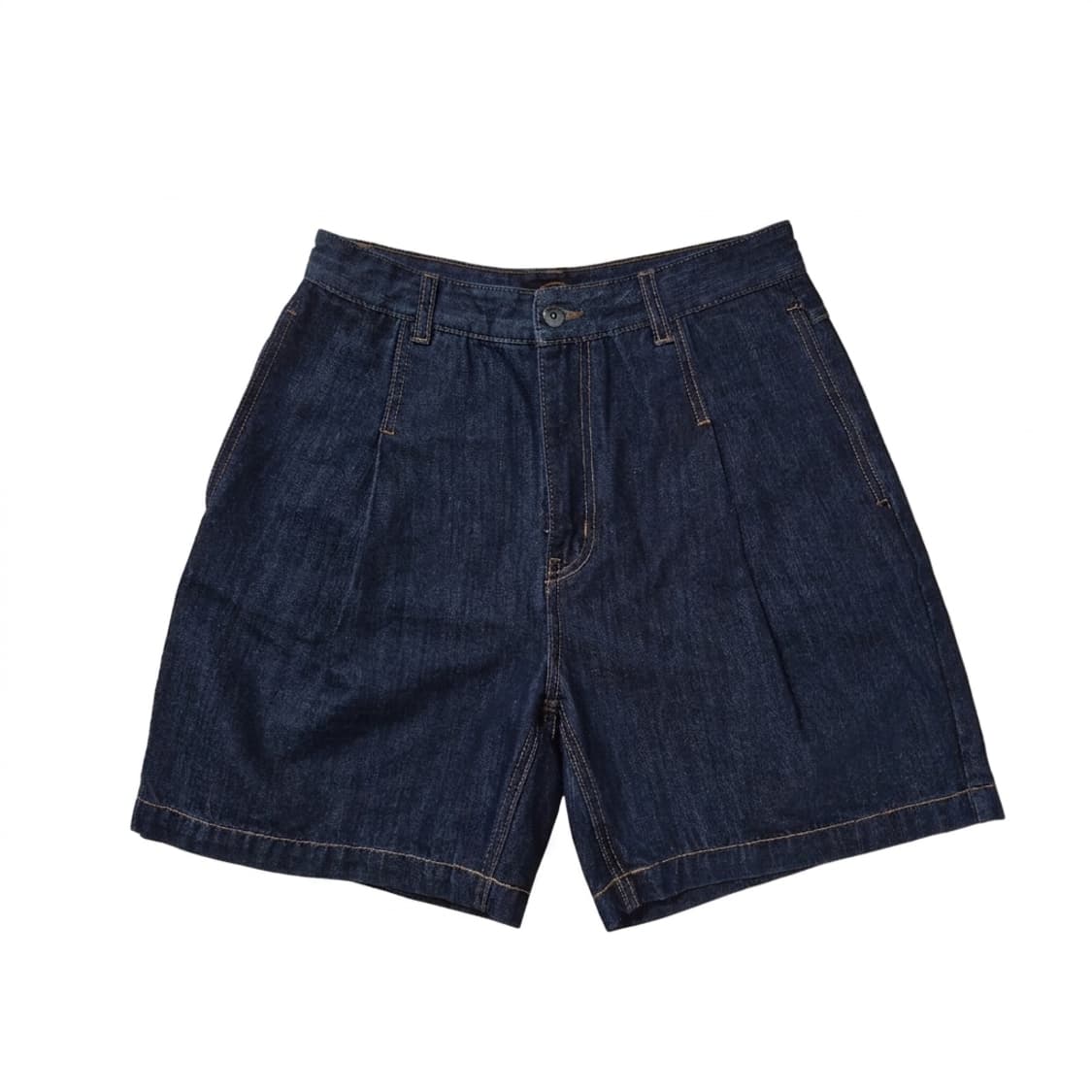 (28) 비슬로우 원턱 데님 쇼츠 인디고 상품이미지1