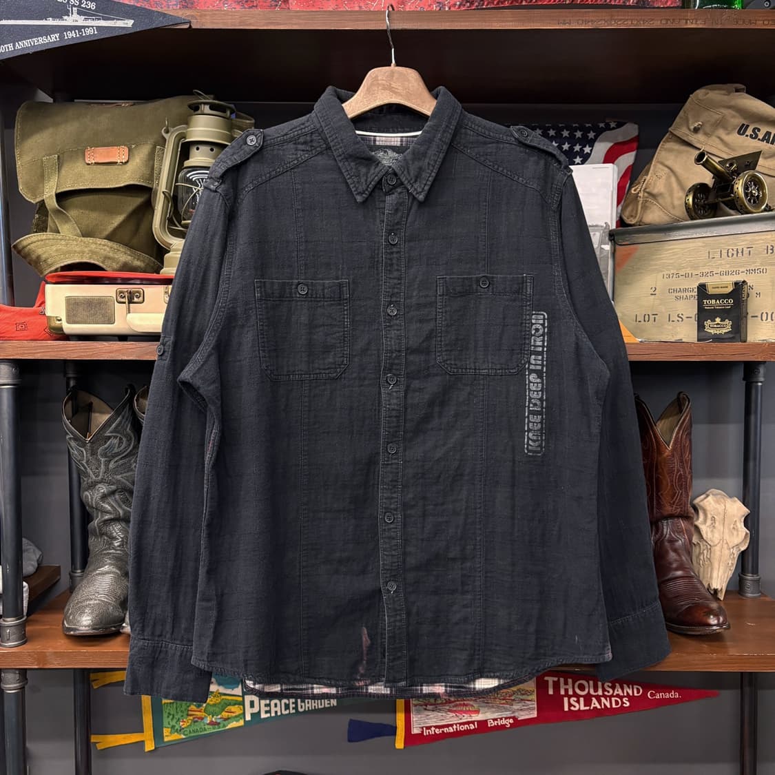 00s 할리데이비슨 Y2K 엠보싱코튼 #1 라이더 셔츠 N457 상품이미지1