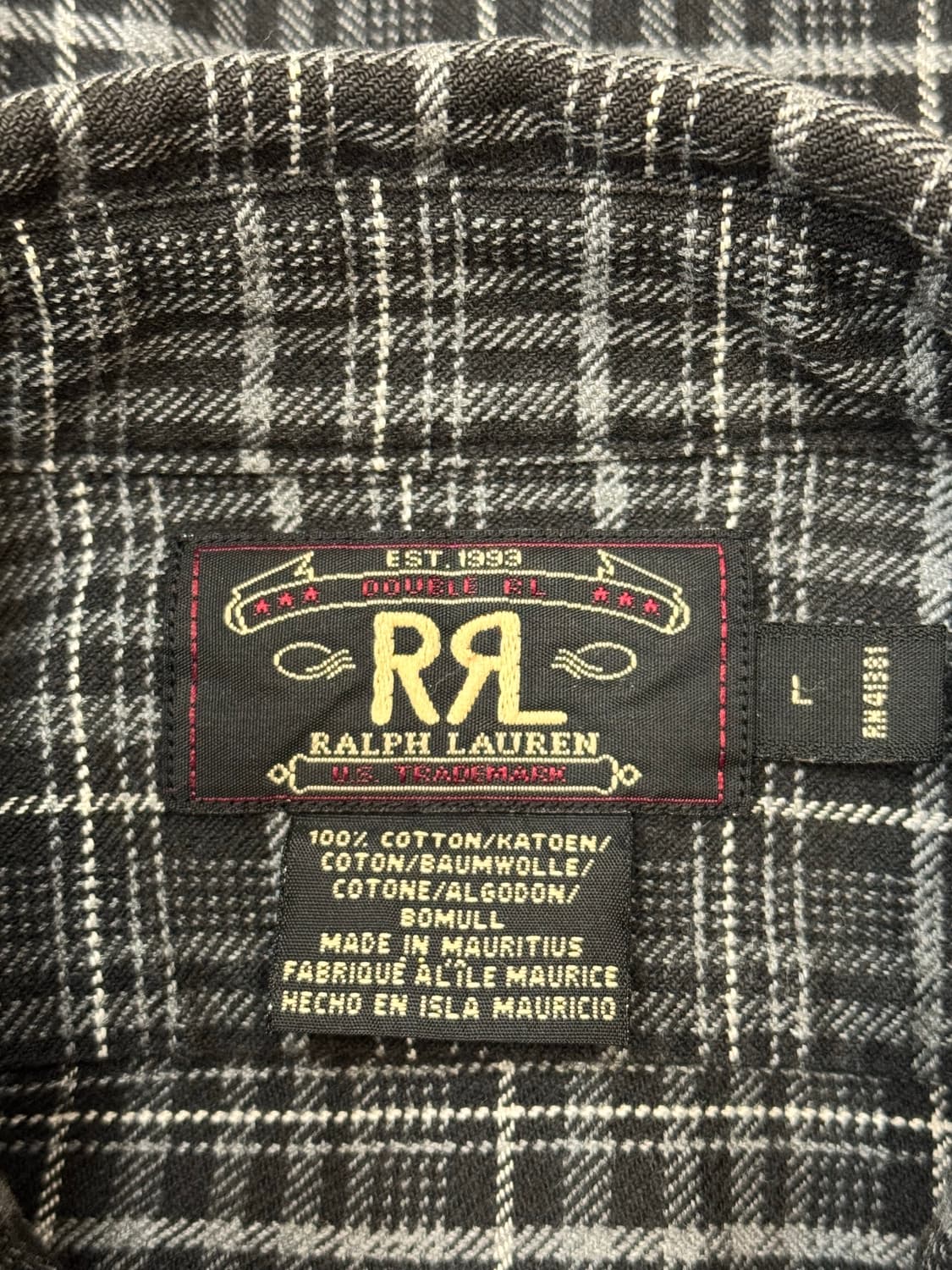 [L] 더블알엘 플란넬 체크 셔츠 블랙 상품이미지6