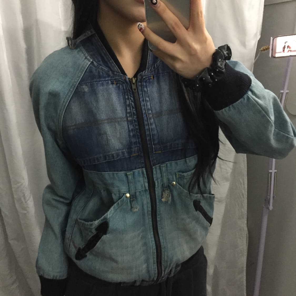 Desigual 데시구알 워싱 바이커 펑크 데님 자켓 상품이미지1