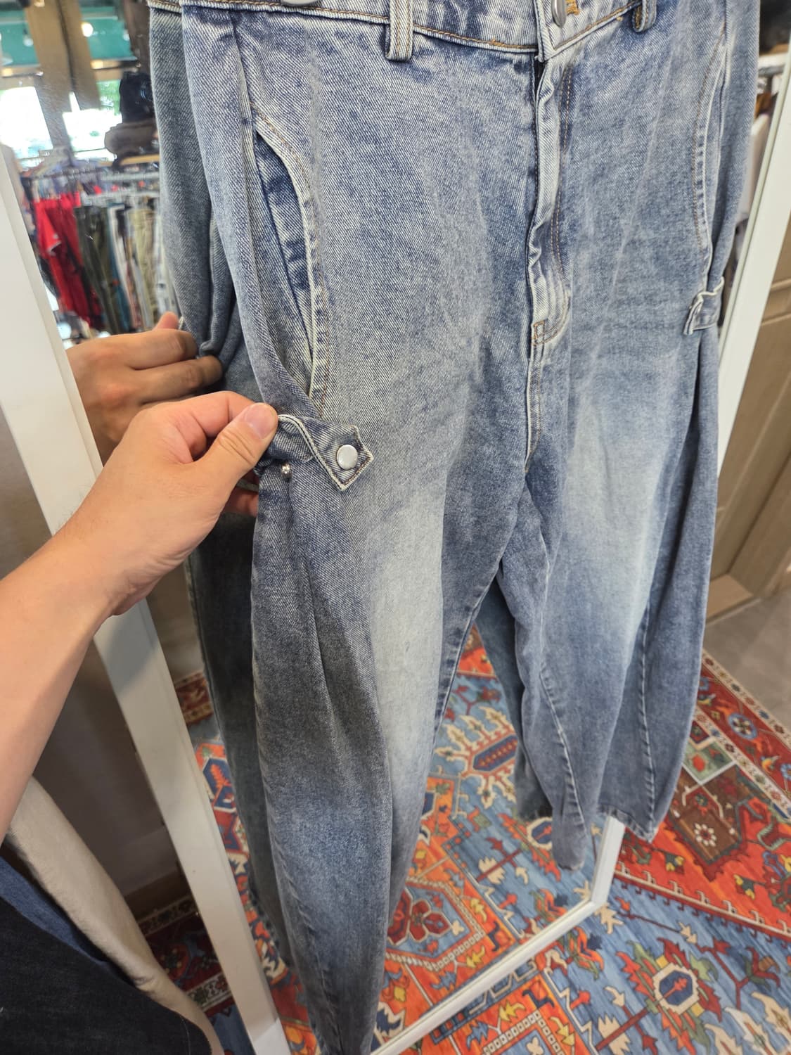 빈티지 soho 벌룬 와이드 스트링 데님팬츠 m 상품이미지8