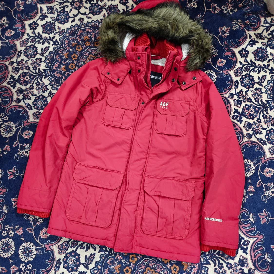 아베크롬비 라쿤퍼 양털 멀티포켓 점퍼 L size 상품이미지5