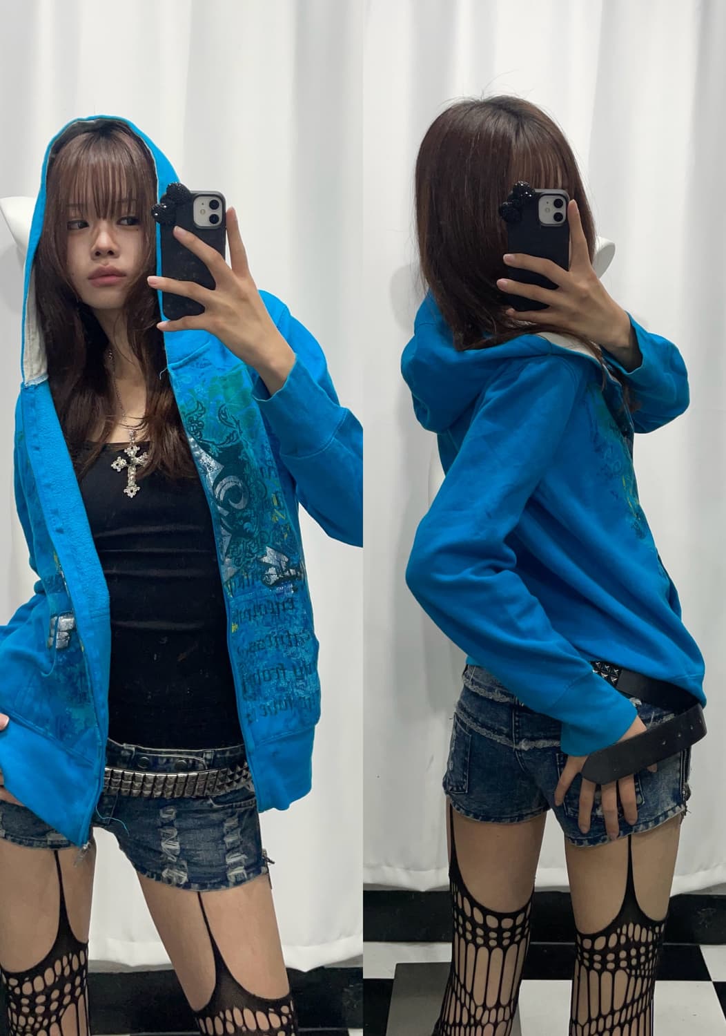 🎸블루 프린팅 후디🎸 상품이미지1