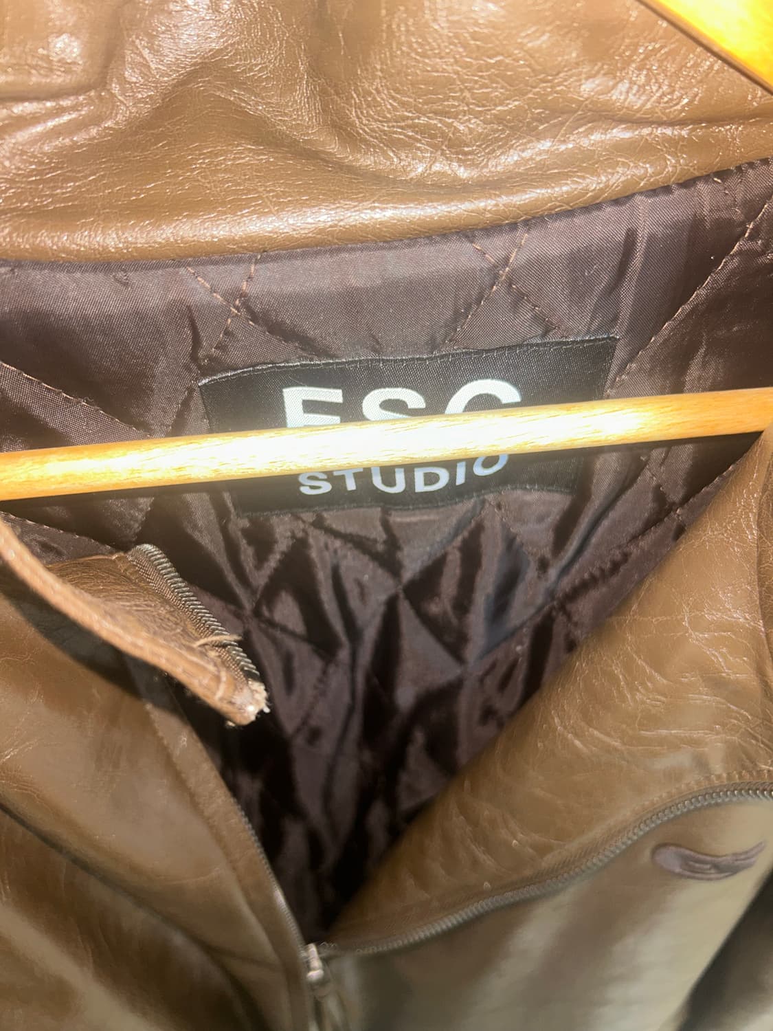 esc studio 레더 블루종 자켓 브라운 상품이미지4