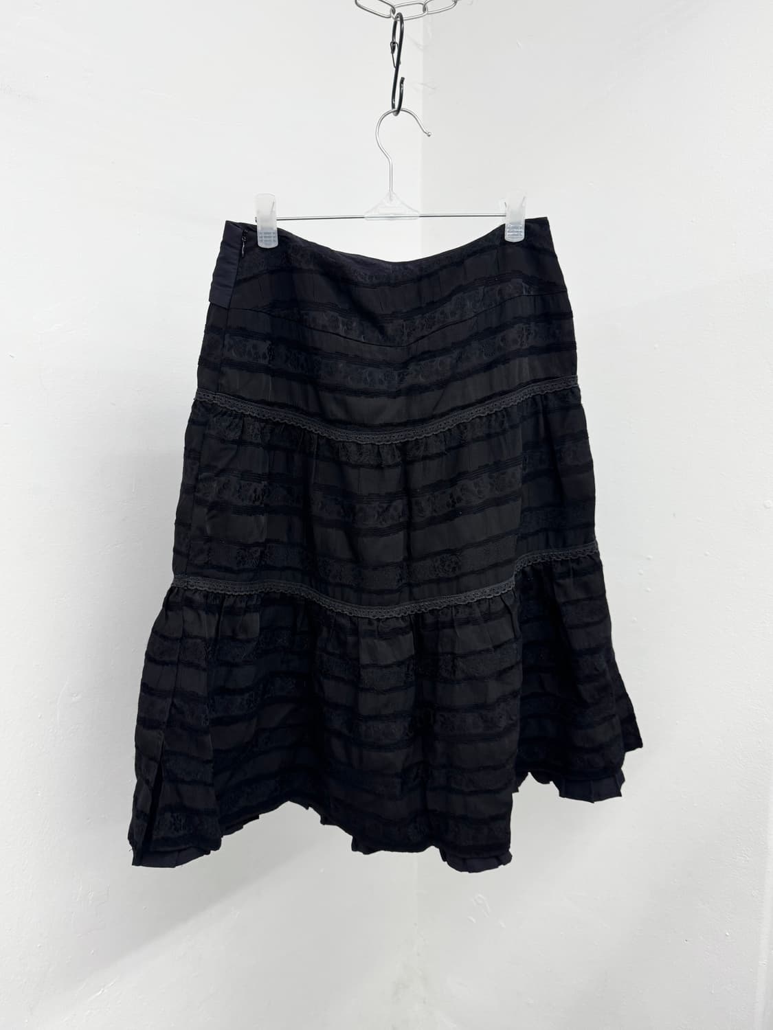 블랙 고딕 리본 레이스 디테일 스커트 상품이미지7