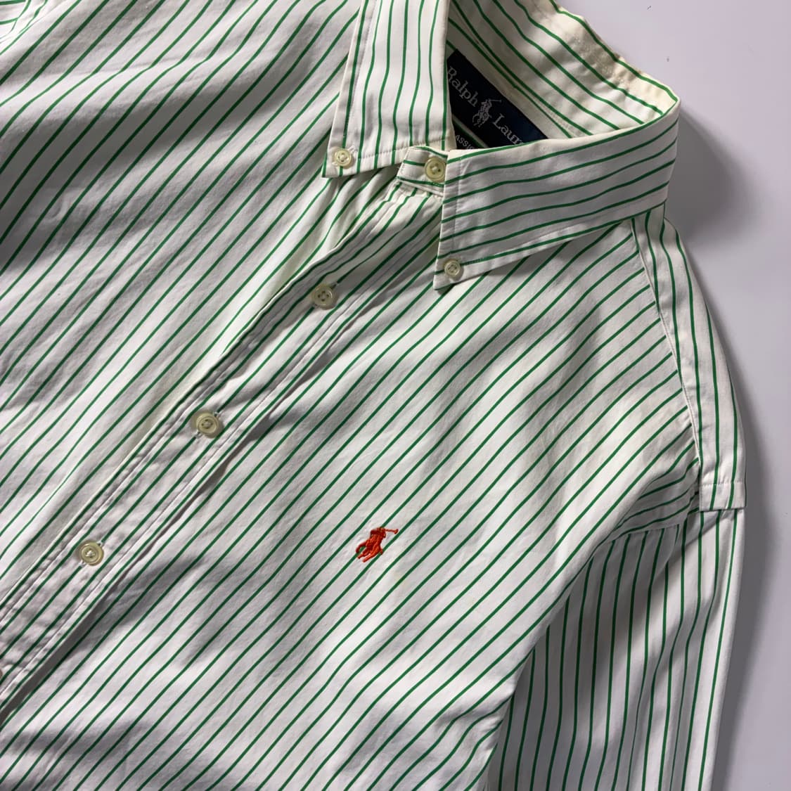 Polo 폴로 랄프로렌 그린 스트라이프 셔츠 상품이미지3