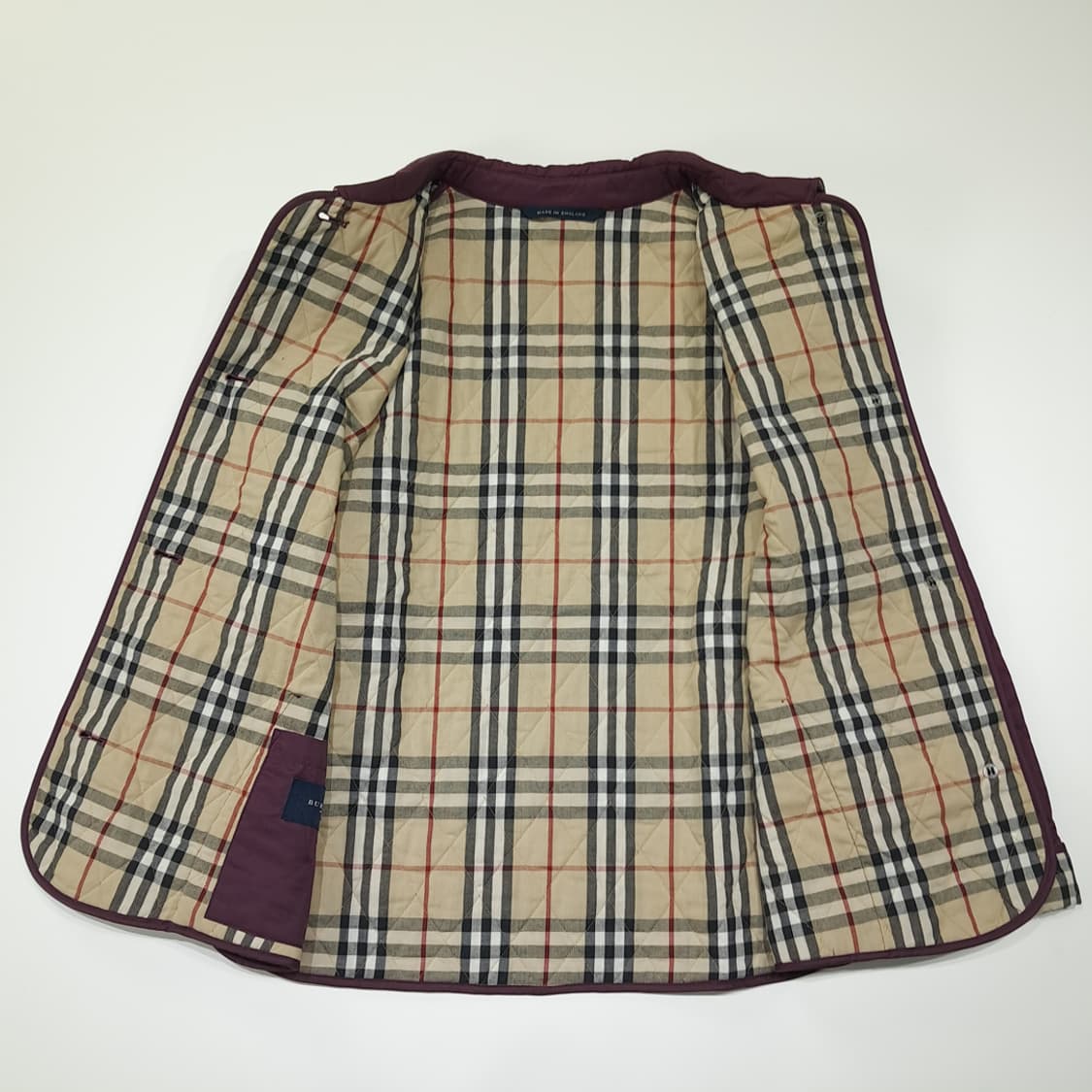 CL869 L 버버리 00s 영국판 로얄퍼플 노바체크 퀼팅 자켓 상품이미지7