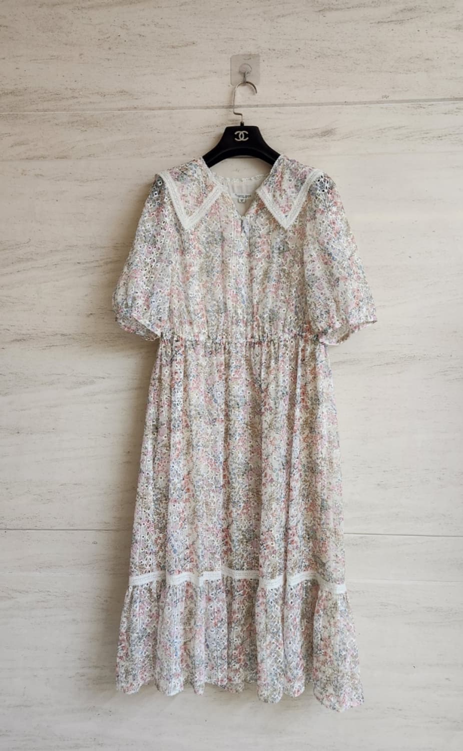 써스데이아일랜드 자수플라워 빅카라 원피스 M사이즈 상품이미지6