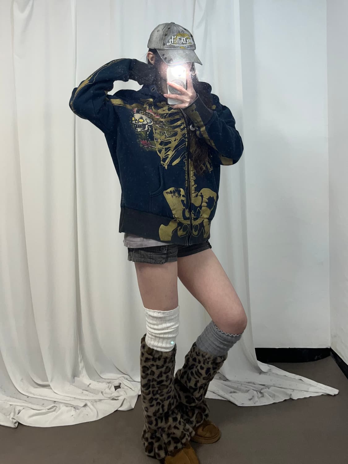 Ed hardy 본프린팅 후드집업 상품이미지4