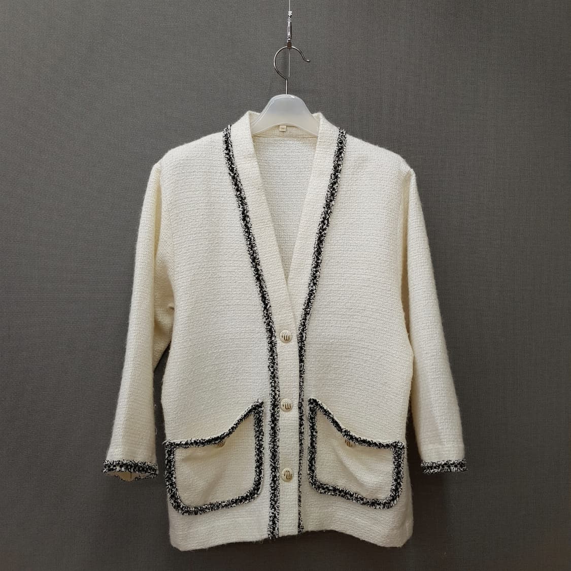 마쥬 maje 트위드 스타일 배색 포켓 가디건 36사이즈 상품이미지2