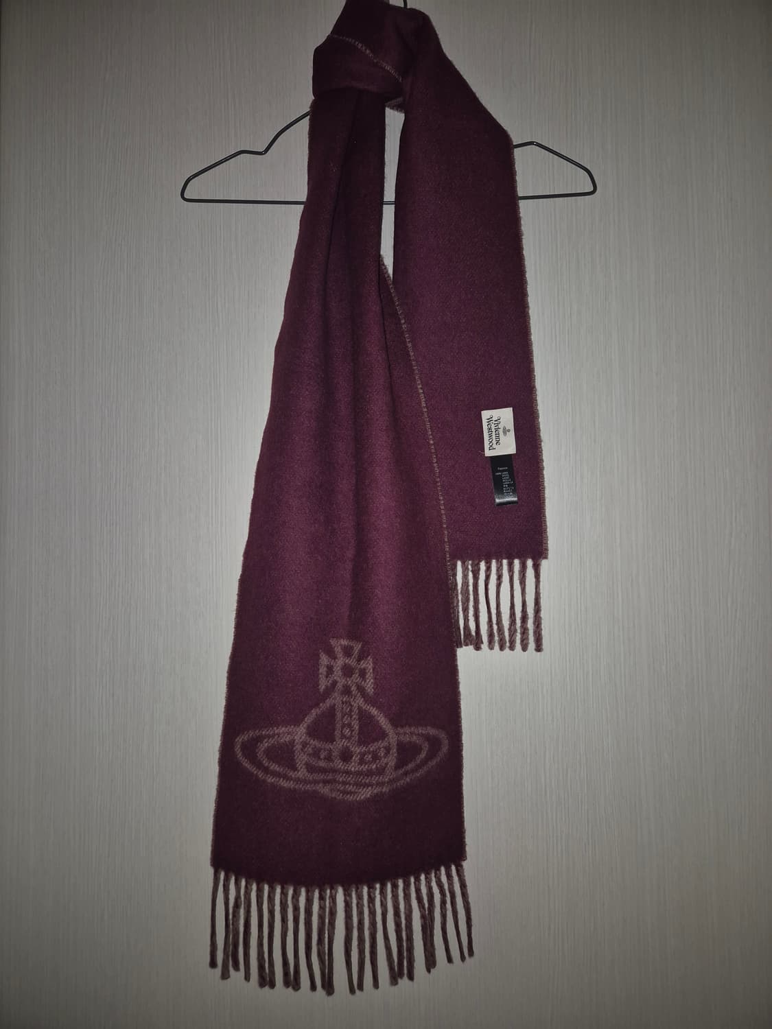 25FW 비비안 웨스트우드 더블 로고 울 머플러 카멜 상품이미지3