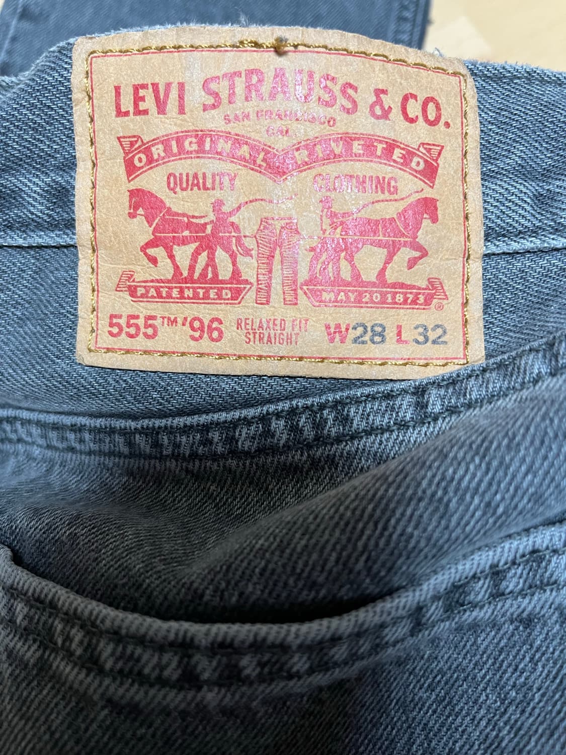 리바이스 555 96 릴렉스 스트레이트진 그레이 28/32 상품이미지4