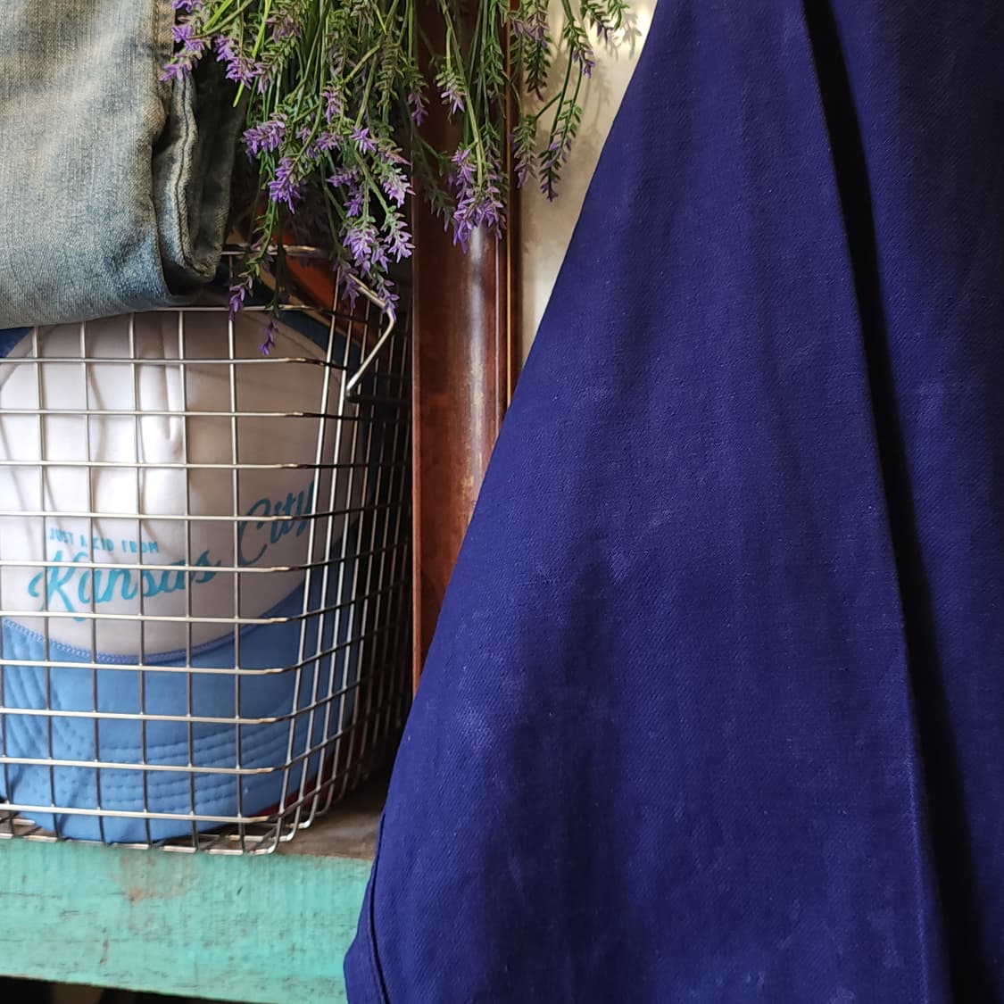 60s 프렌치 워크자켓 프렌치자켓 블루 빅사이즈 프렌치 자켓 52 상품이미지4