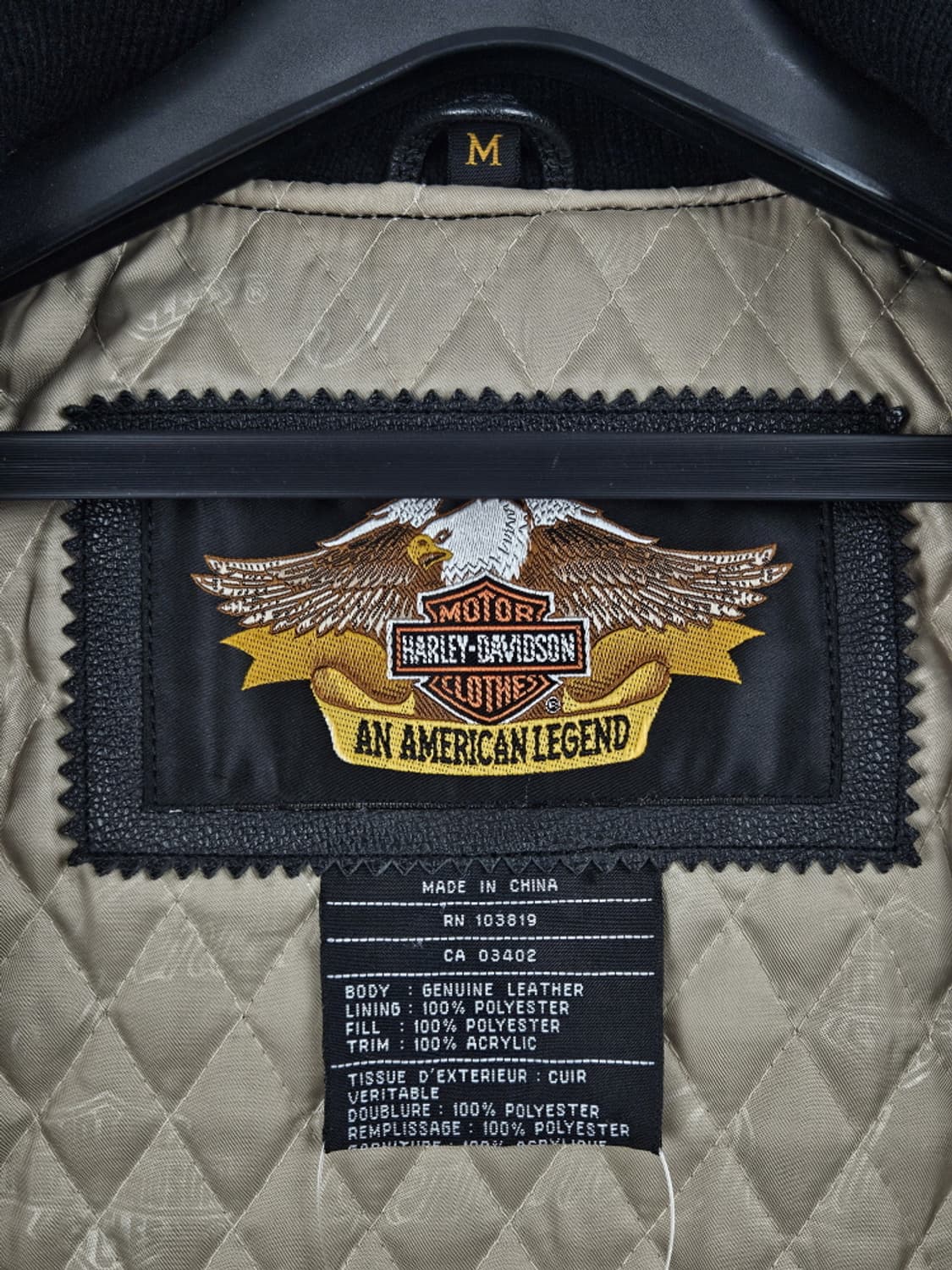할리데이비슨 스캐짓 벌링턴 워싱턴 자수로고 가죽자켓 (M) / 10184 상품이미지5