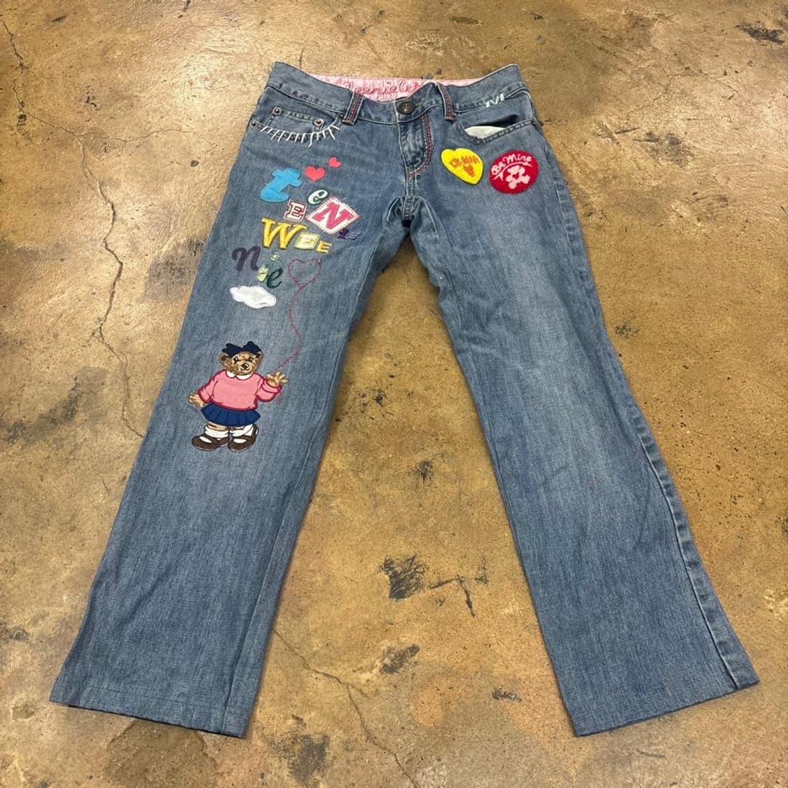[정품] 티니위니 데님 청바지 귀여운 패치 장식 상품이미지2