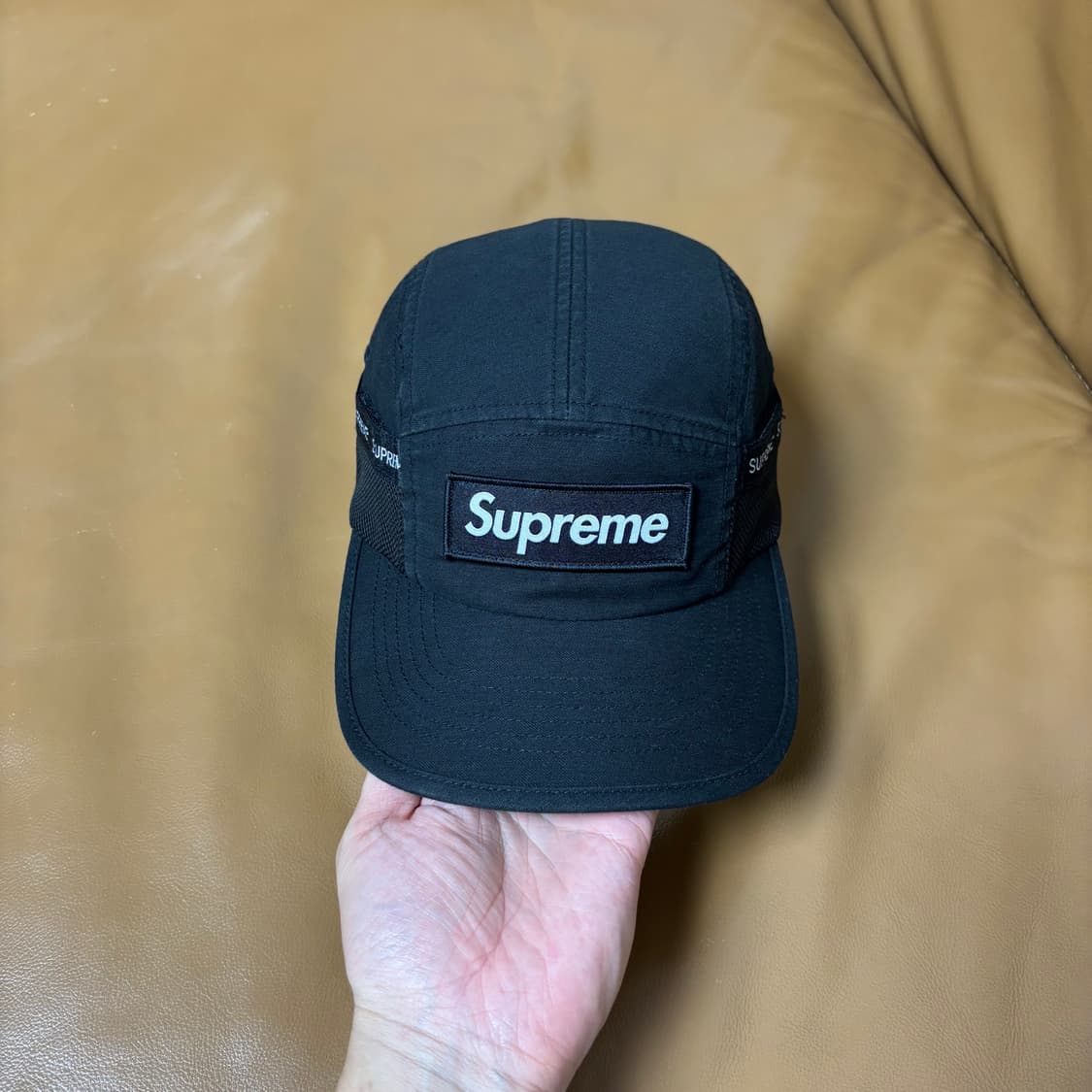 Supreme 슈프림 메쉬 포켓 블랙 캠프캡 모자 (Black) 상품이미지3
