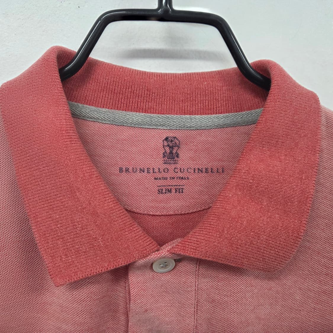 브루넬로쿠치넬리 매장판 로고 남성 반팔 티셔츠 폴로 카라티 M 핑크 상품이미지4