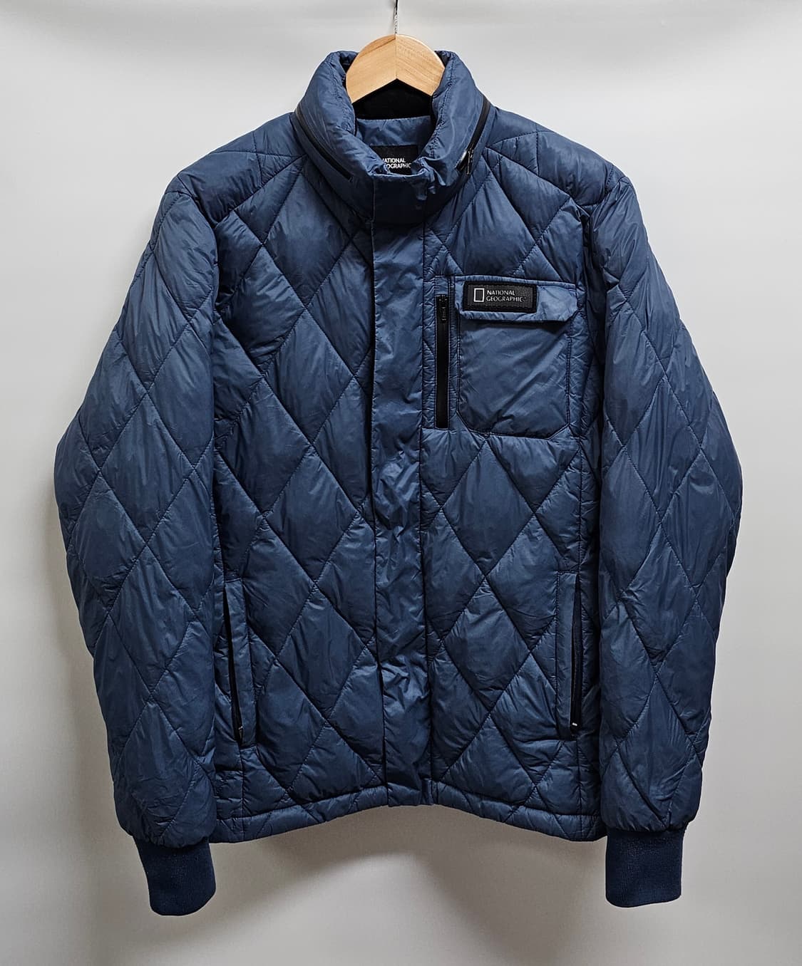내셔널지오그래픽 다이아 퀼팅 패딩 블루 L 상품이미지1