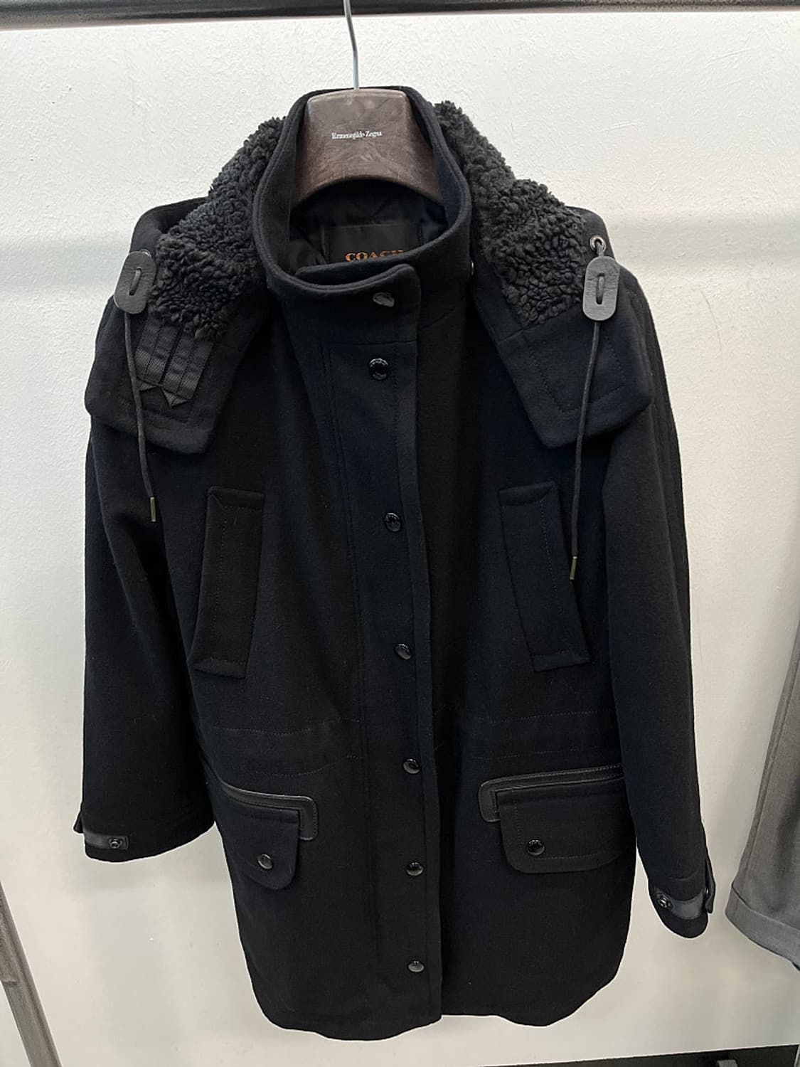 여) 코치 시어링 후드 울코트  상품이미지4