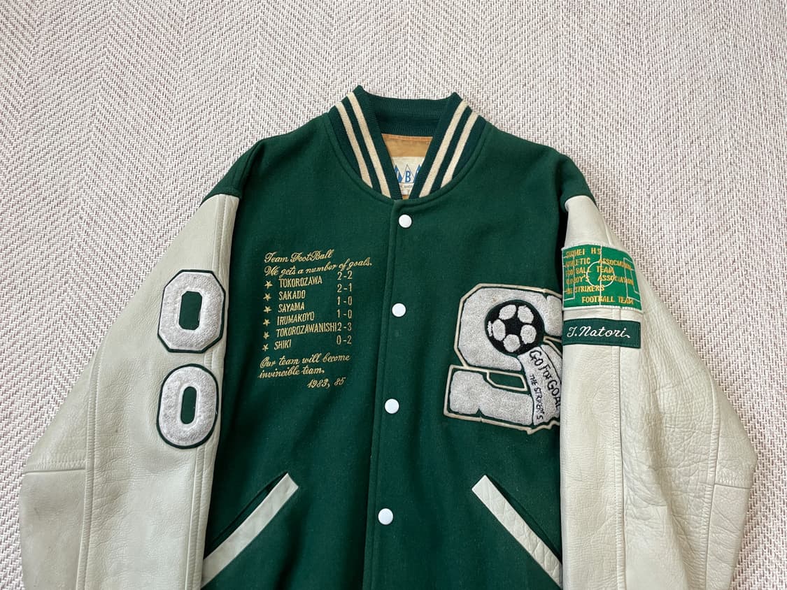 빈티지 아이비 울 멜톤 레더 슬리브 바시티 자켓 J03771 상품이미지4