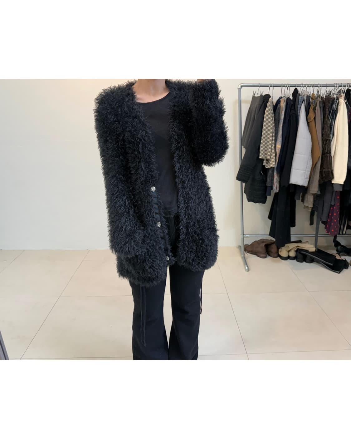 빈티지 퍼 가디건 상품이미지2