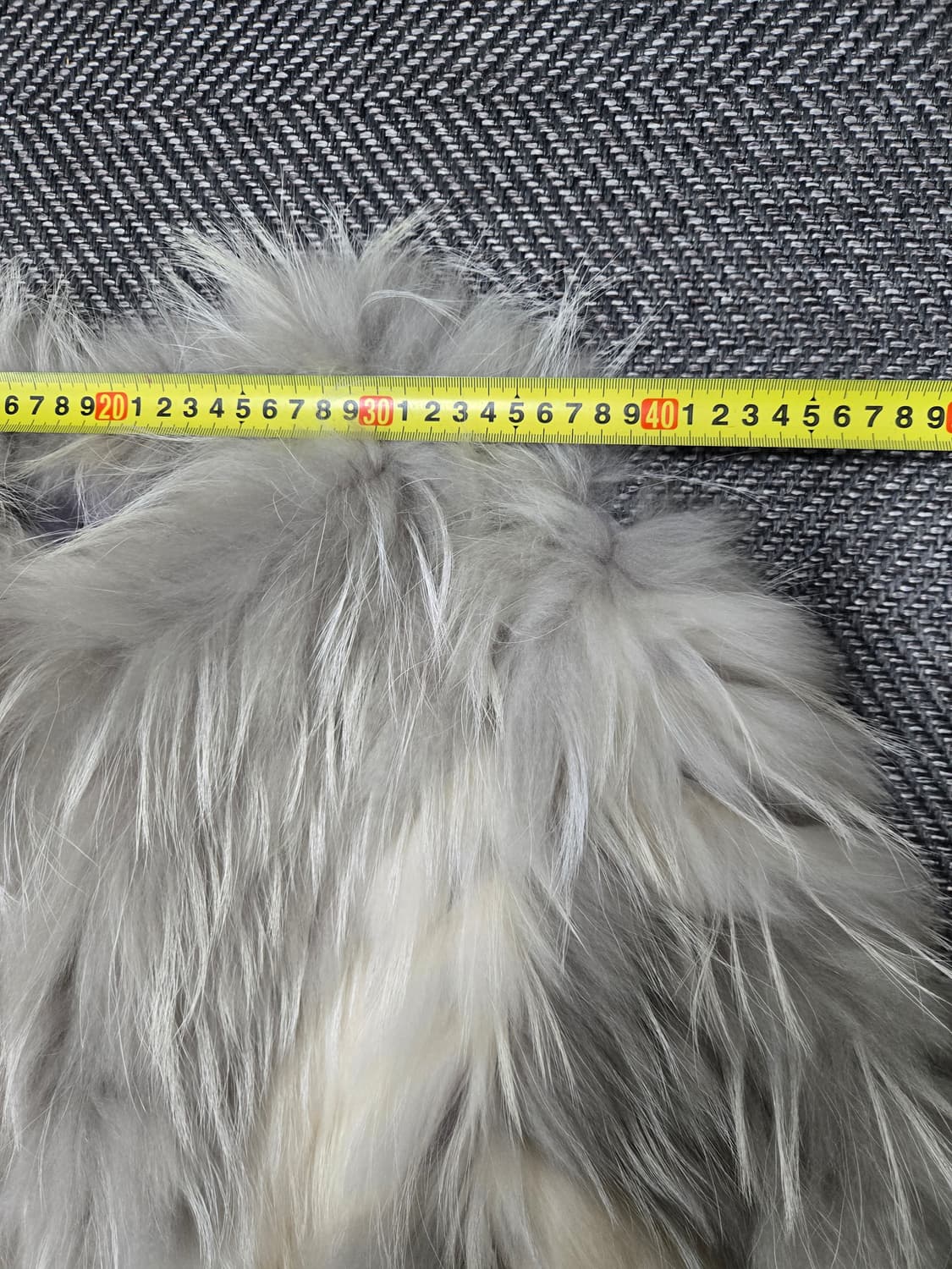 퍼코트 여우털 롱자켓 아이보리/그레이 상품이미지5