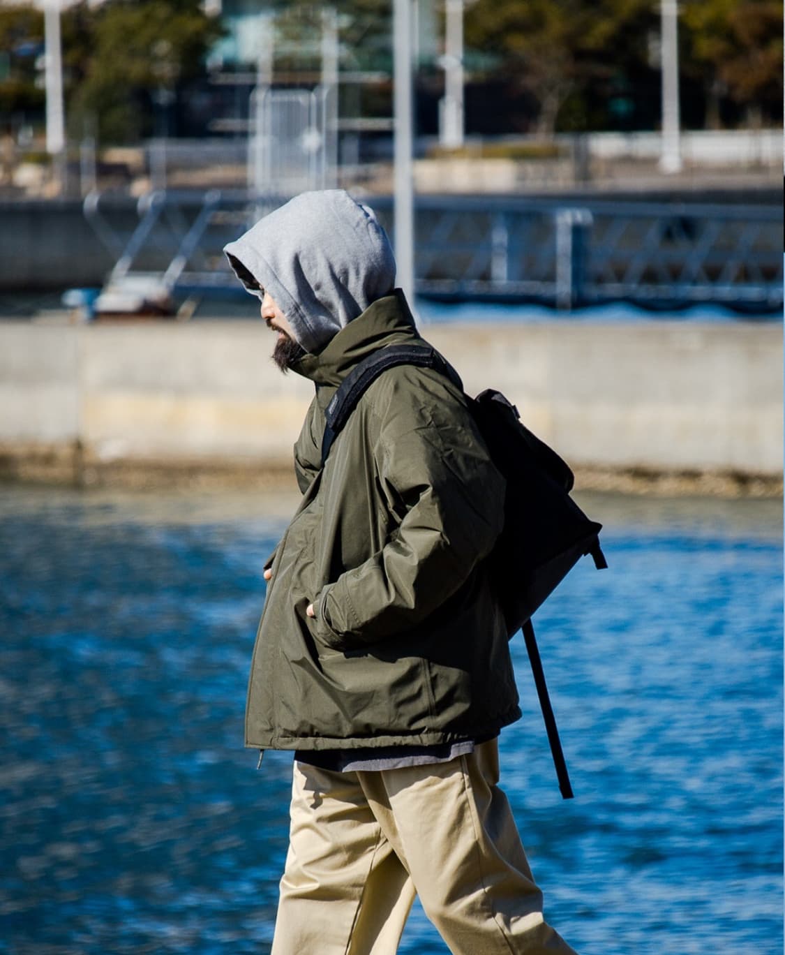 나나미카 숏다운 자켓 L 카키 상품이미지1