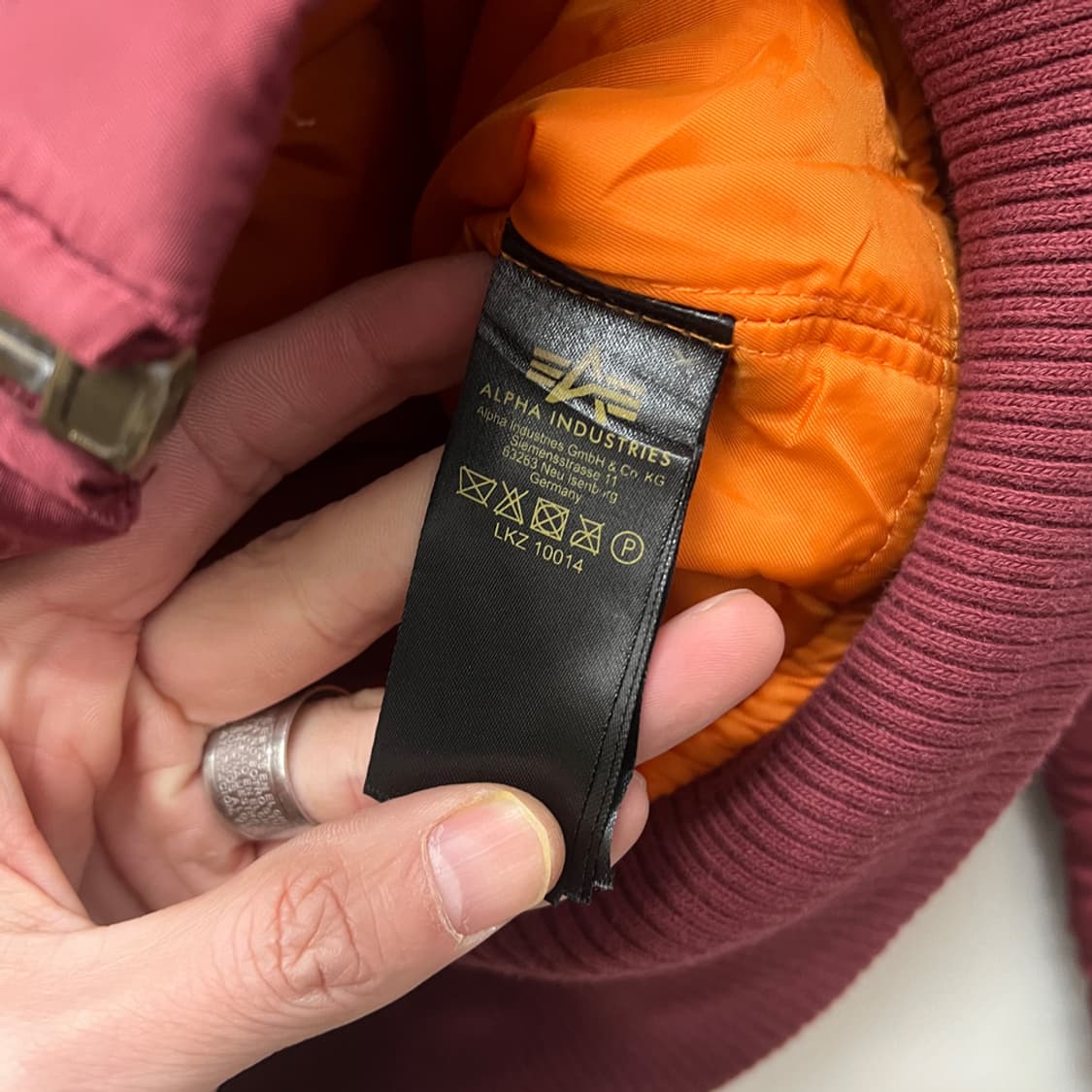 알파인더스트리 MA-1 플라이트 버건디 자켓 M 상품이미지5