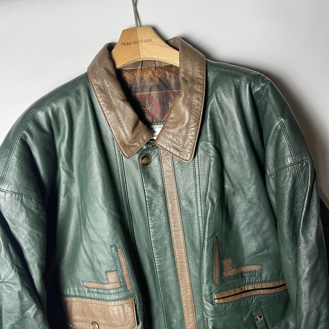 [Via Nuova Pelle] 램스킨 패치워크 레더자켓 상품이미지2