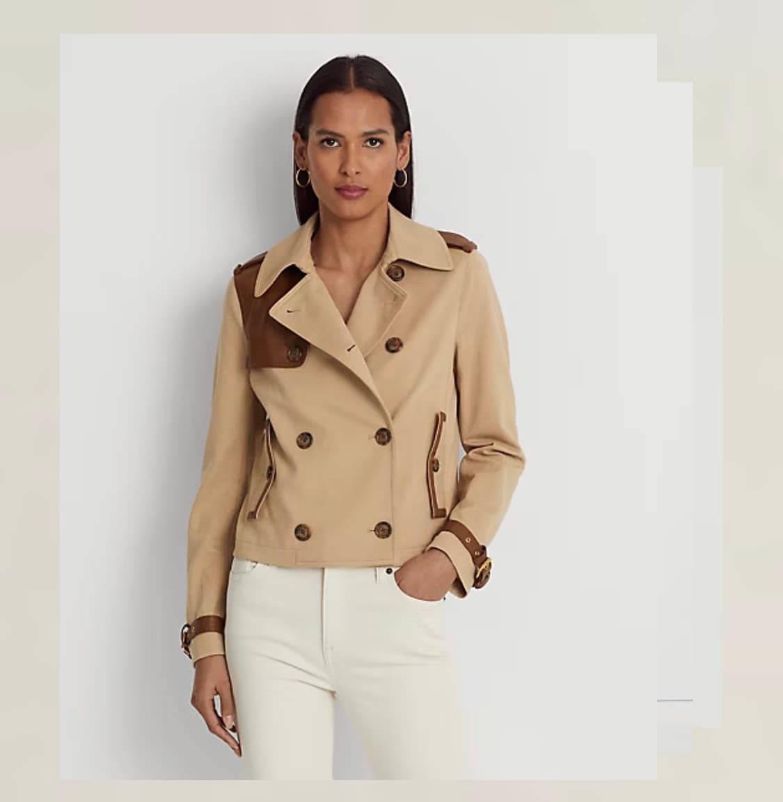 Lauren 레더 숏 트렌치 코트 상품이미지9