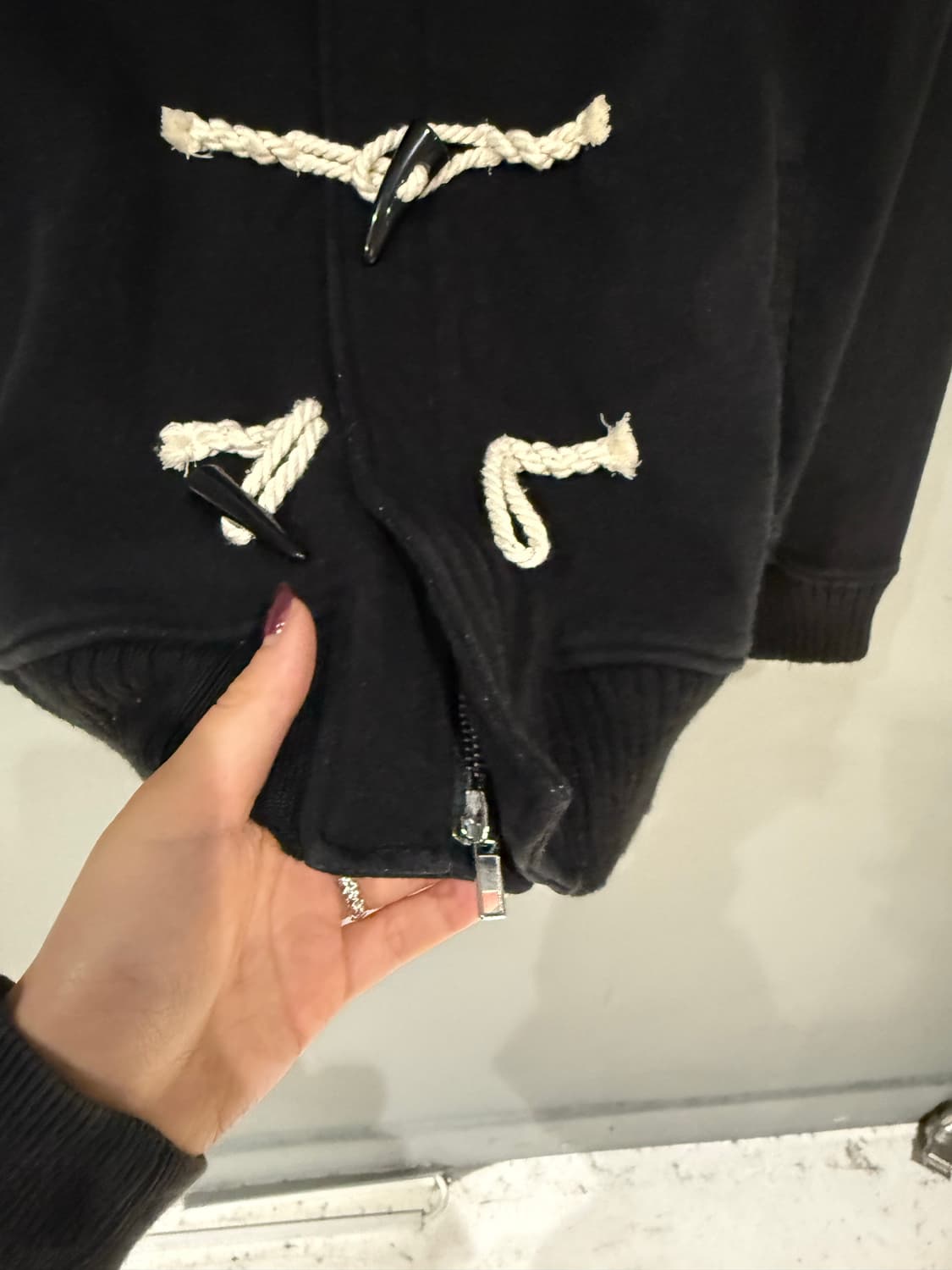 duffle button collar detail 2-way zip-up 상품이미지7