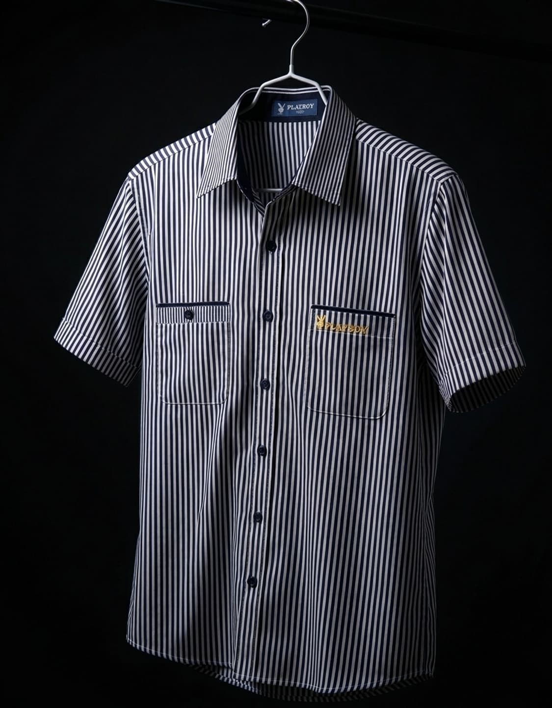 PLAYBOY 플레이보이 스트라이프 반팔셔츠 상품이미지1